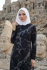 Boyun Kapatıcı Özellikli Şifon Kapşonlu Penye Bone,B-95