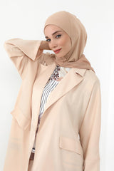 Boyun Kapatıcı Özellikli Şifon Kapşonlu Penye Bone,B-95