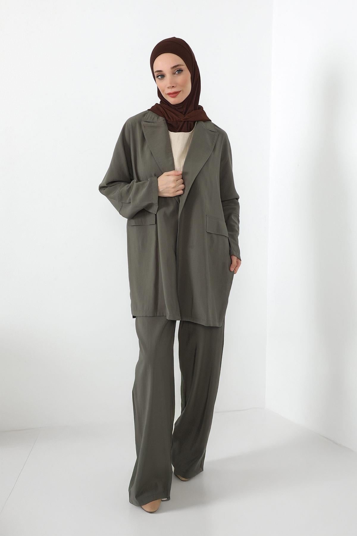 Boyun Kapatıcı Özellikli Şifon Kapşonlu Penye Bone,B-95