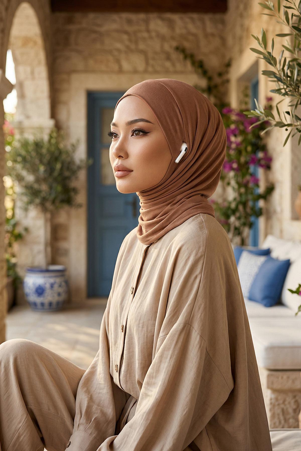 Boyun Kapatıcı Özellikli ve Kulaklık Girişli Penye Bone,B-94