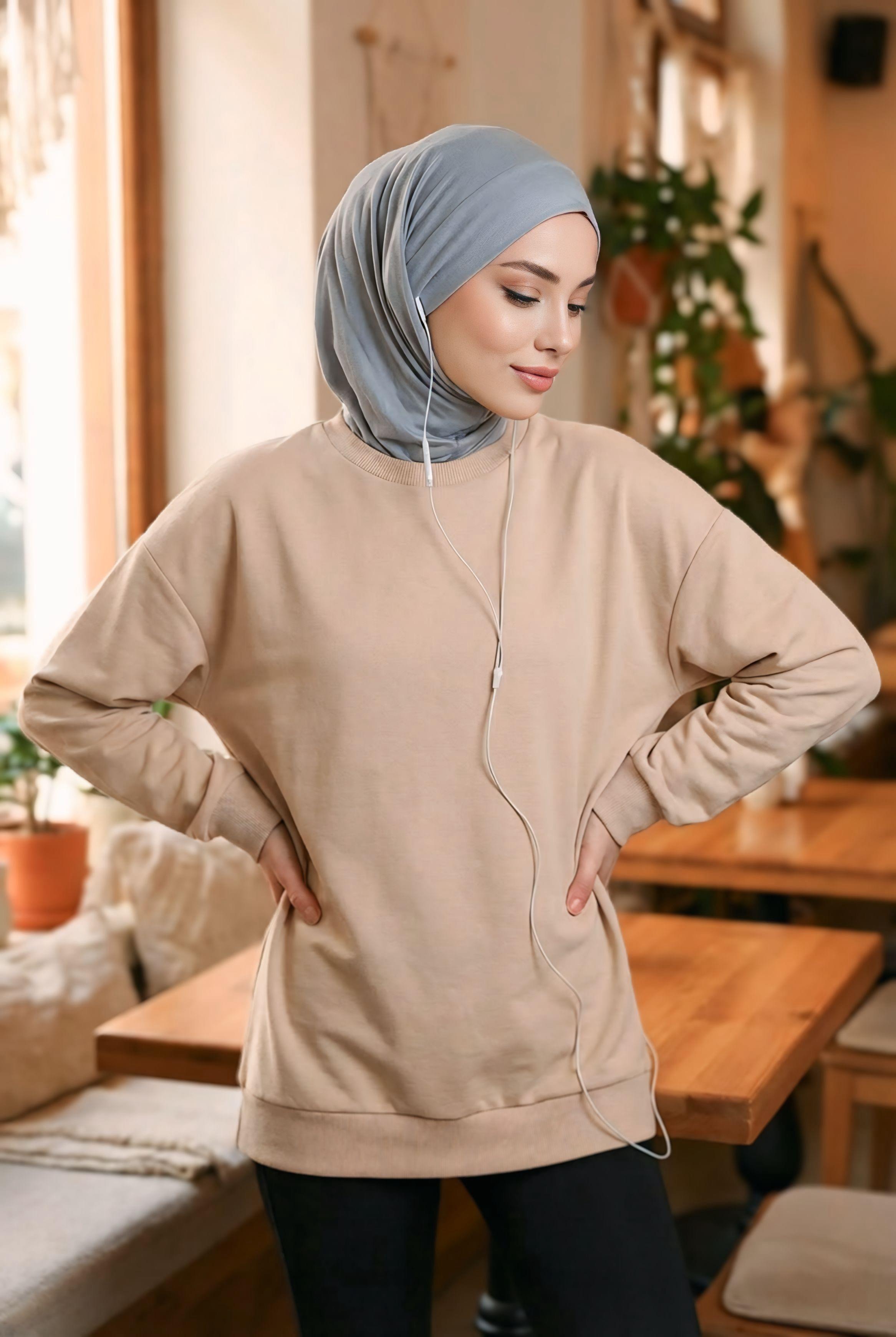 Boyun Kapatıcı Özellikli ve Kulaklık Girişli Penye Bone,B-94