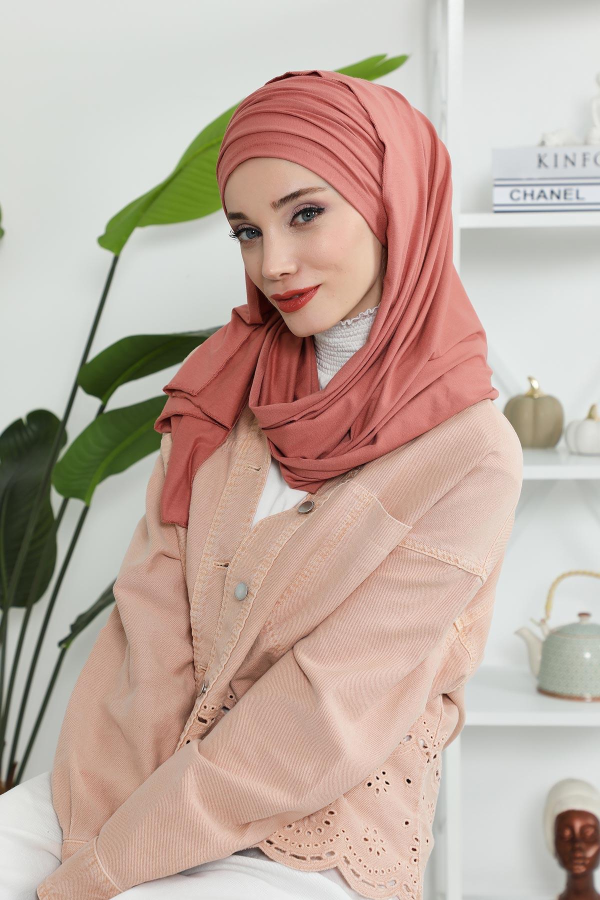 Büzgülü Penye Boneli Şal,BT-1