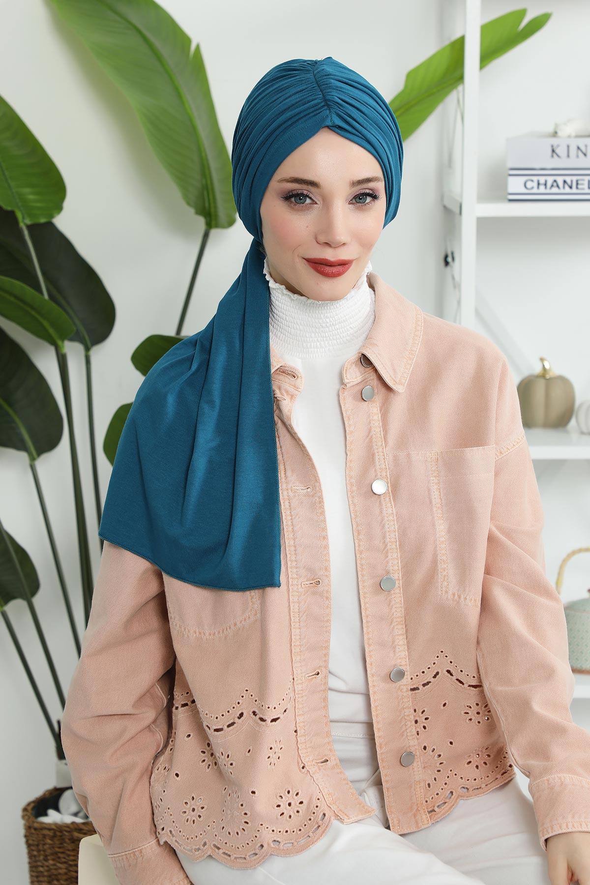 Büzgülü Penye Boneli Şal,BT-1