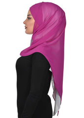 Çapraz Dikim Çift Renkli Pratik Şifon Şal,CPS-84,CPS-84