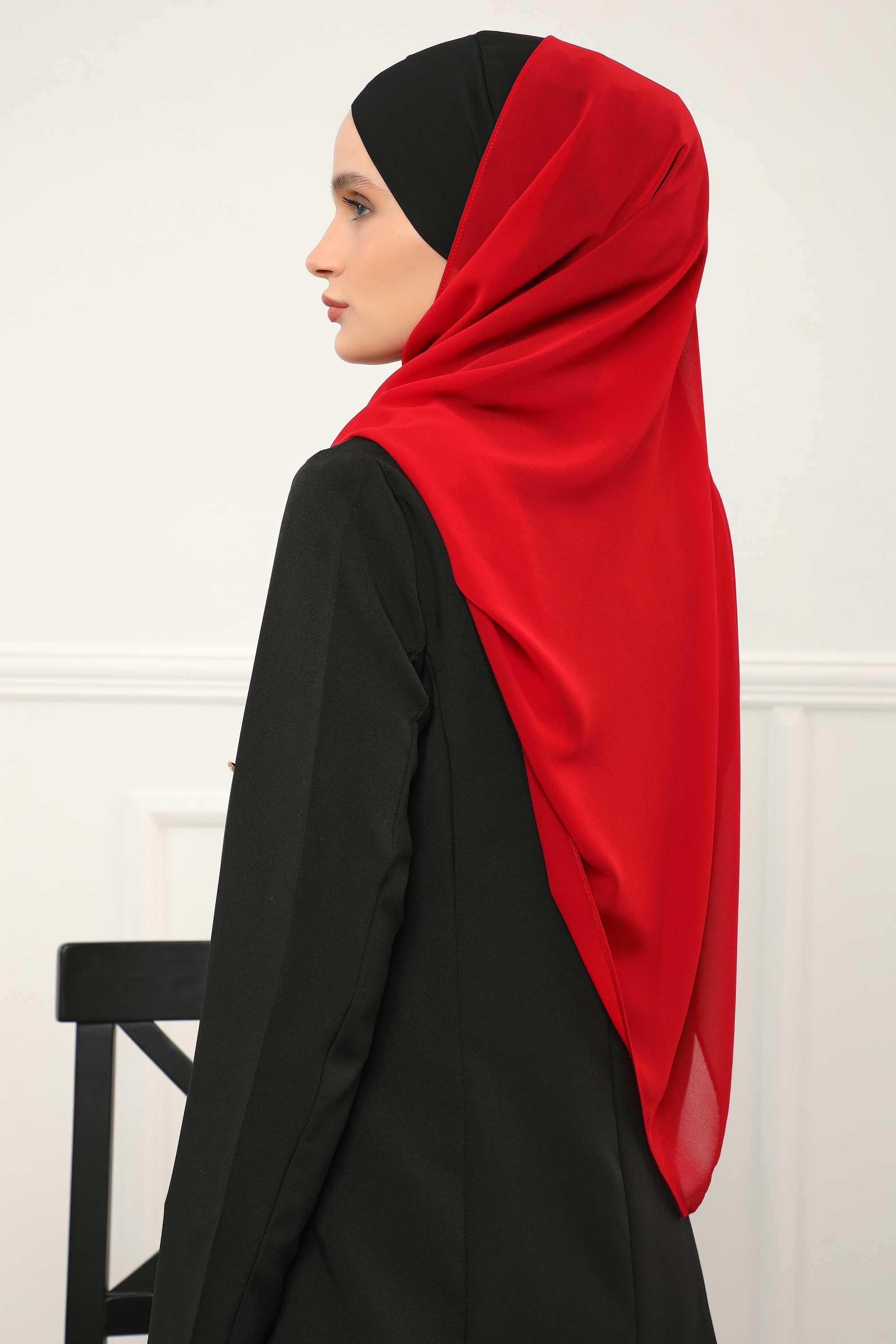 Çapraz Dikim Çift Renkli Pratik Şifon Şal,CPS-84,CPS-84