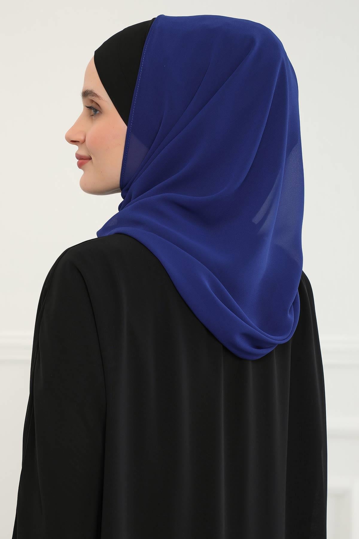 Çapraz Dikim Çift Renkli Pratik Şifon Şal,CPS-84,CPS-84