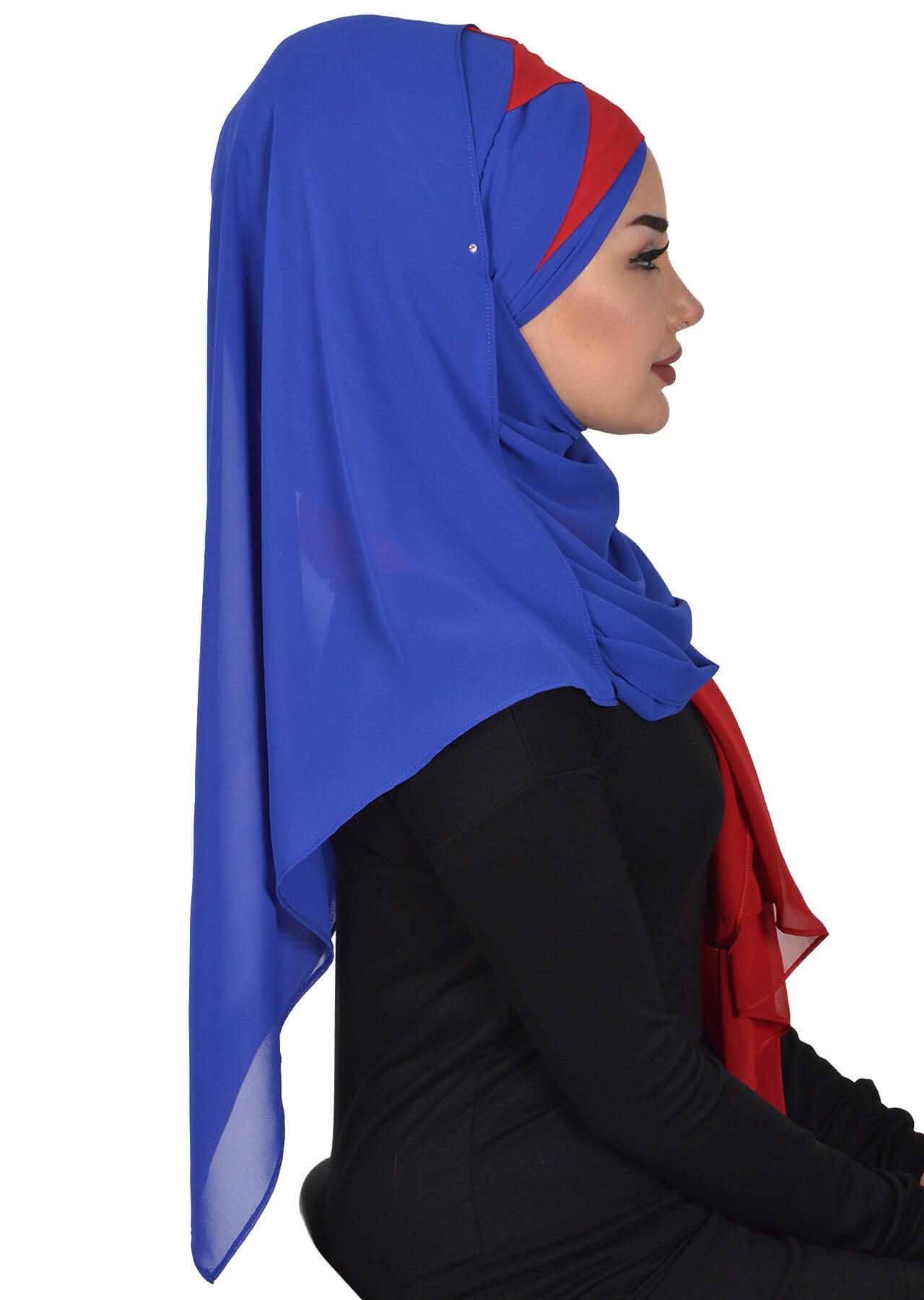 Çapraz Dikim Çift Renkli Pratik Şifon Şal,CPS-84,CPS-84