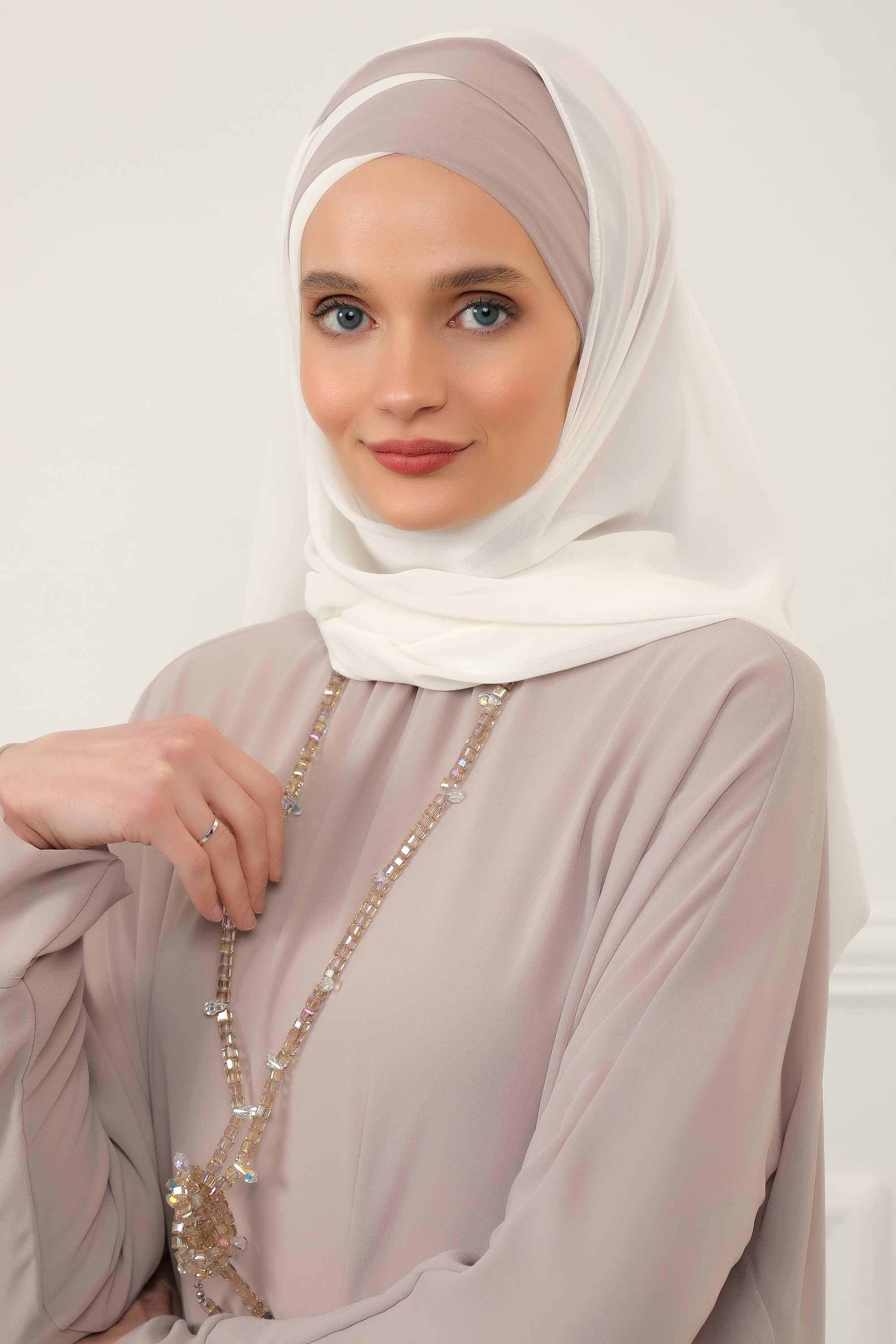 Çapraz Dikim Çift Renkli Pratik Şifon Şal,CPS-84,CPS-84