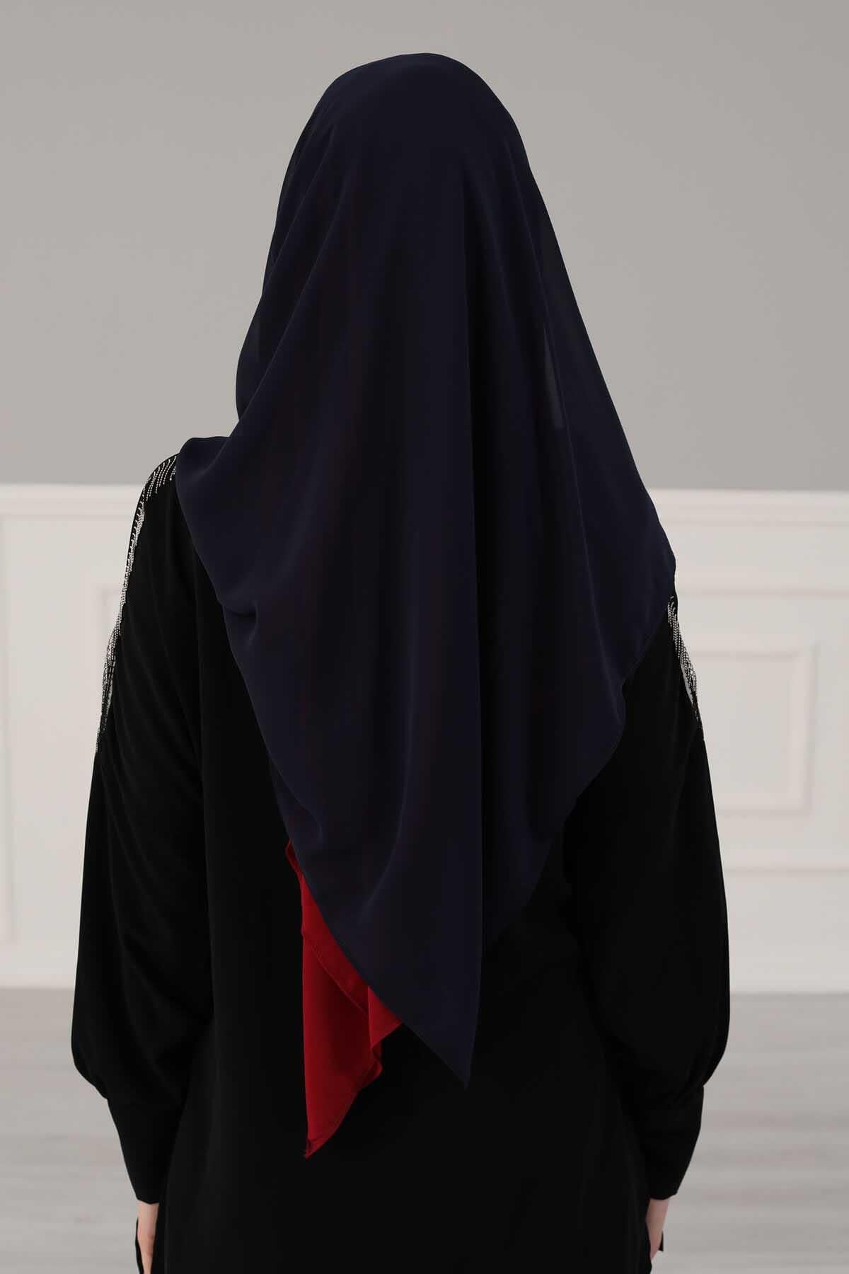 Çapraz Dikim Çift Renkli Pratik Şifon Şal,CPS-84,CPS-84