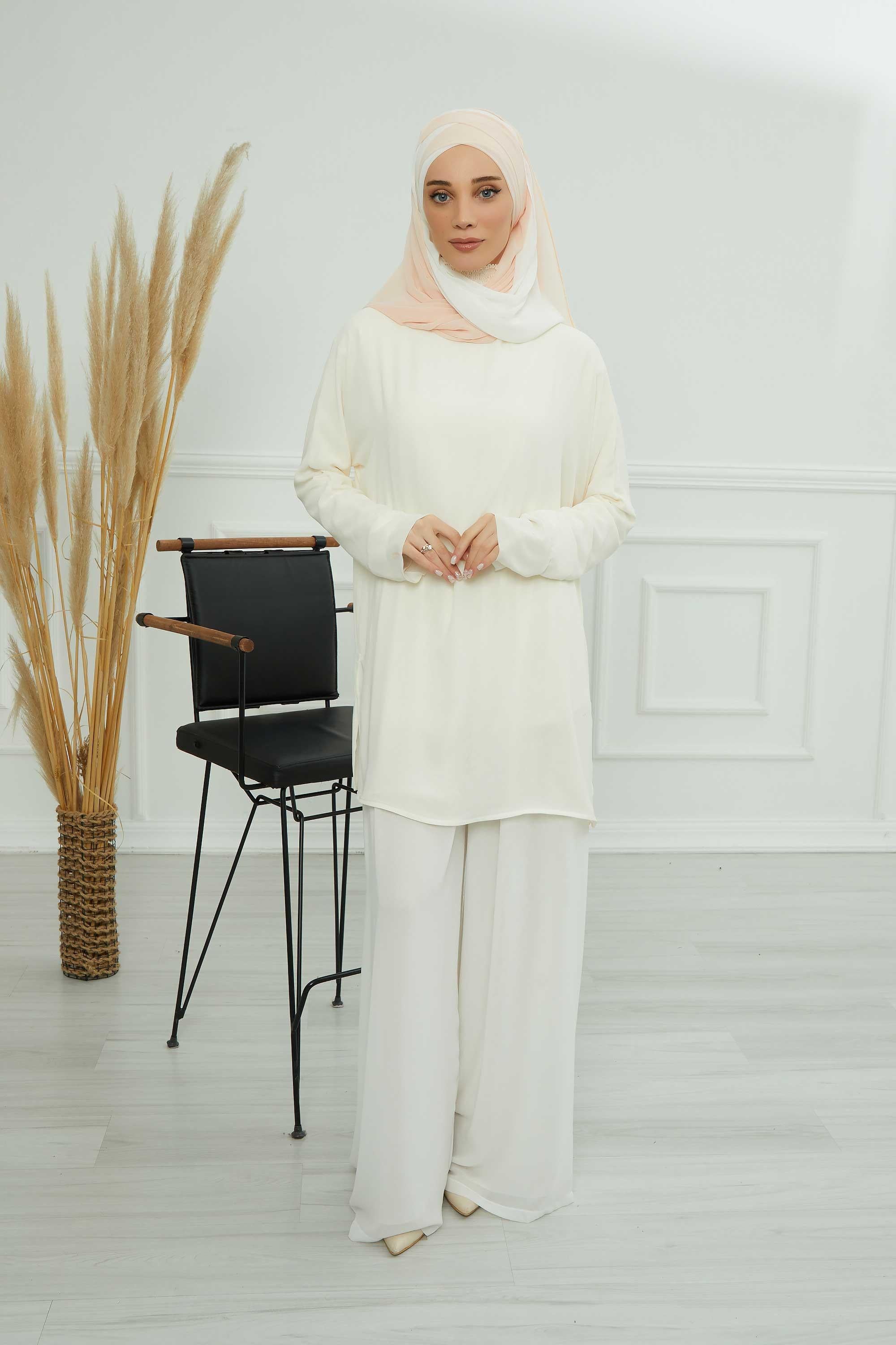 Çapraz Dikim Çift Renkli Pratik Şifon Şal,CPS-84,CPS-84