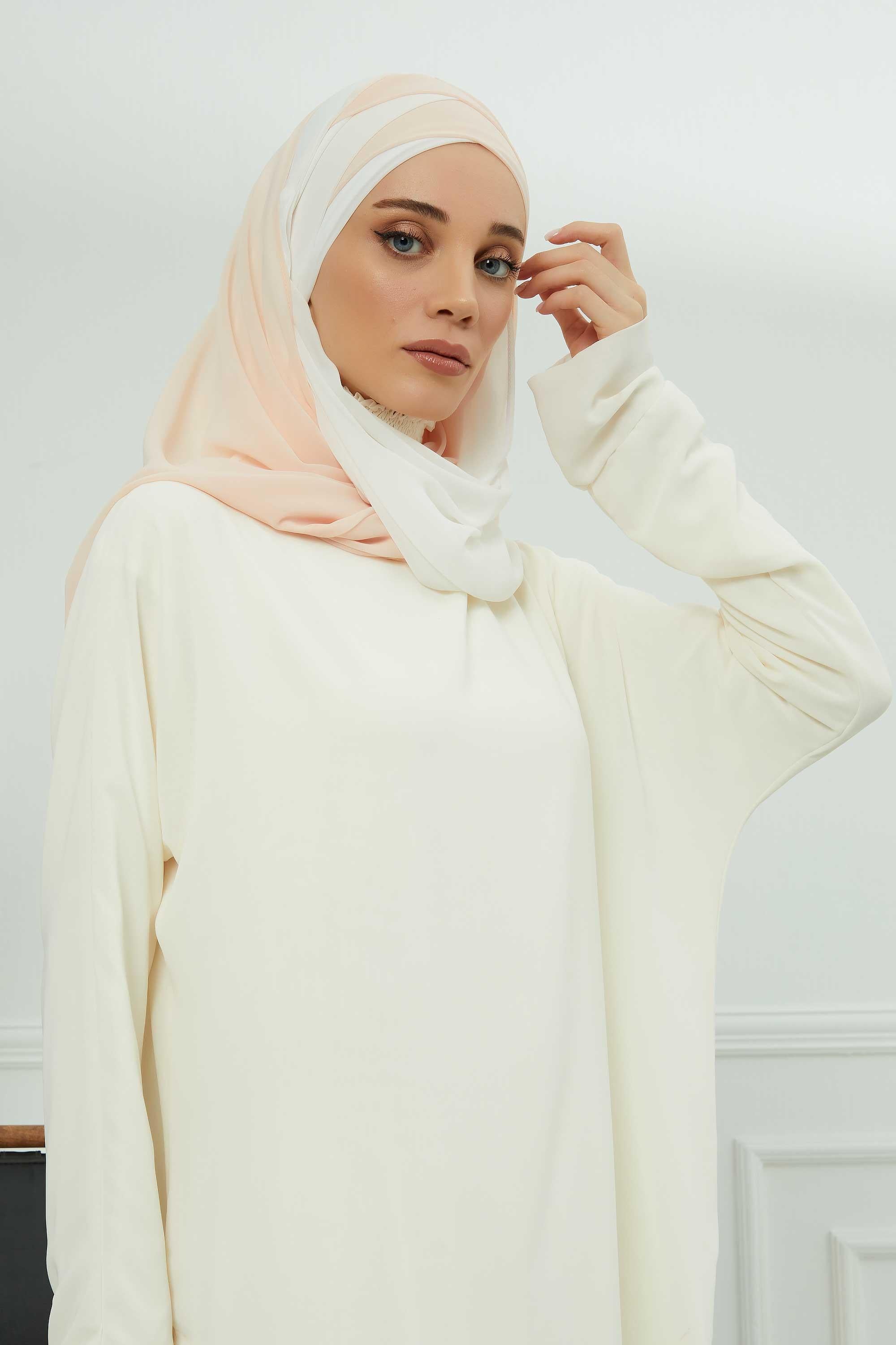 Çapraz Dikim Çift Renkli Pratik Şifon Şal,CPS-84,CPS-84