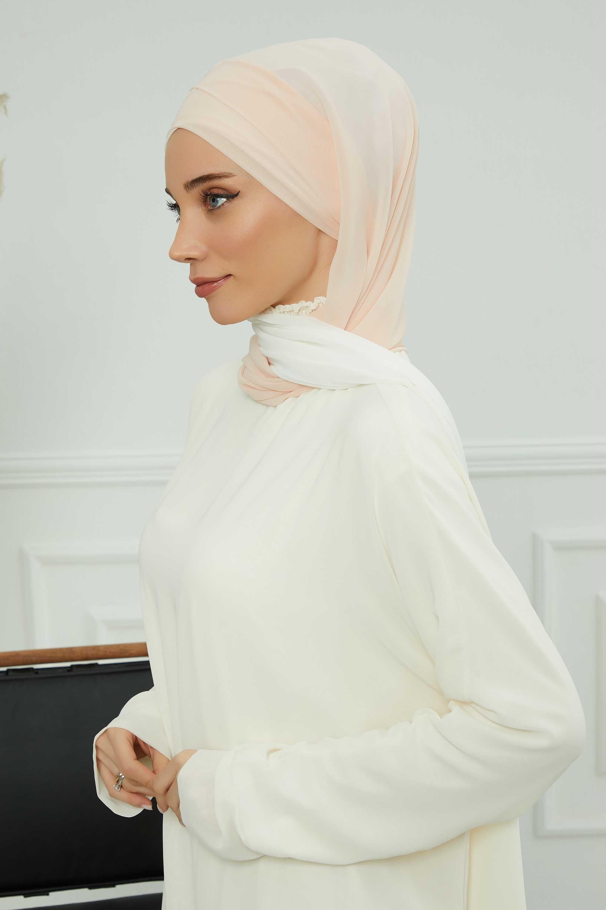 Çapraz Dikim Çift Renkli Pratik Şifon Şal,CPS-84,CPS-84