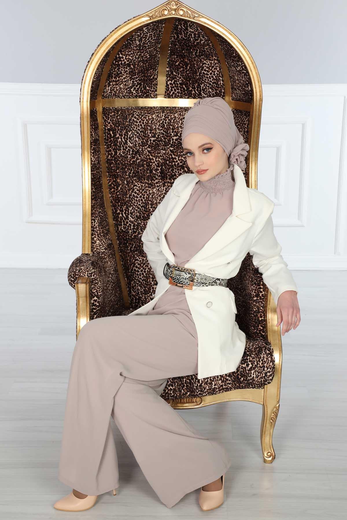 Çapraz Dikim Tasarım Şifon Hazır Türban,HT-30