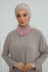 Çiçekli Taç Aksesuarlı Şifon Hazır Türban,HT-103,HT-103