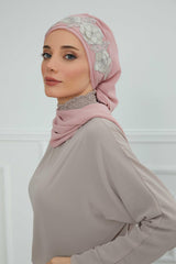 Çiçekli Taç Aksesuarlı Şifon Hazır Türban,HT-103,HT-103