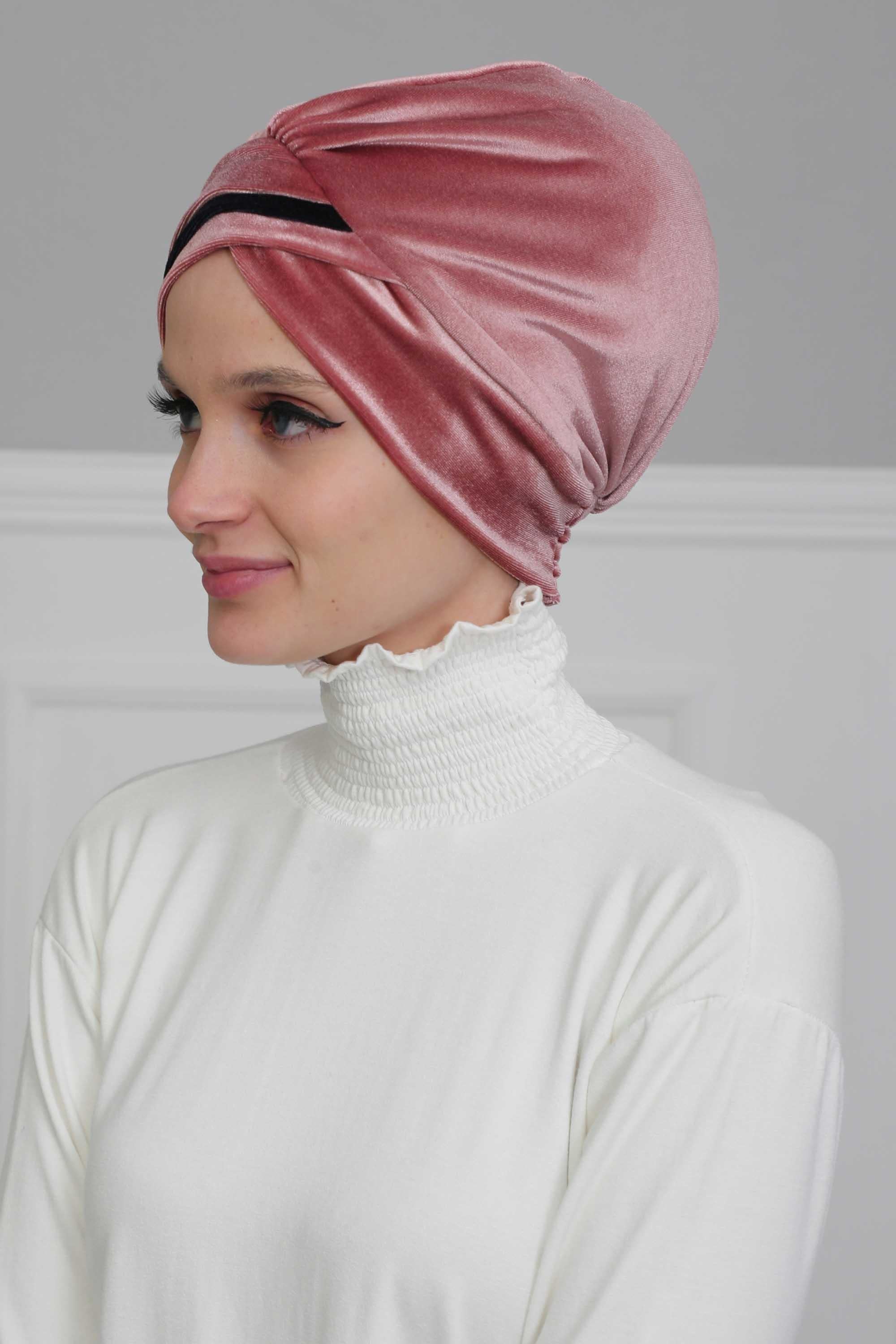 Çift Renkli Kadife Bone,B-23K