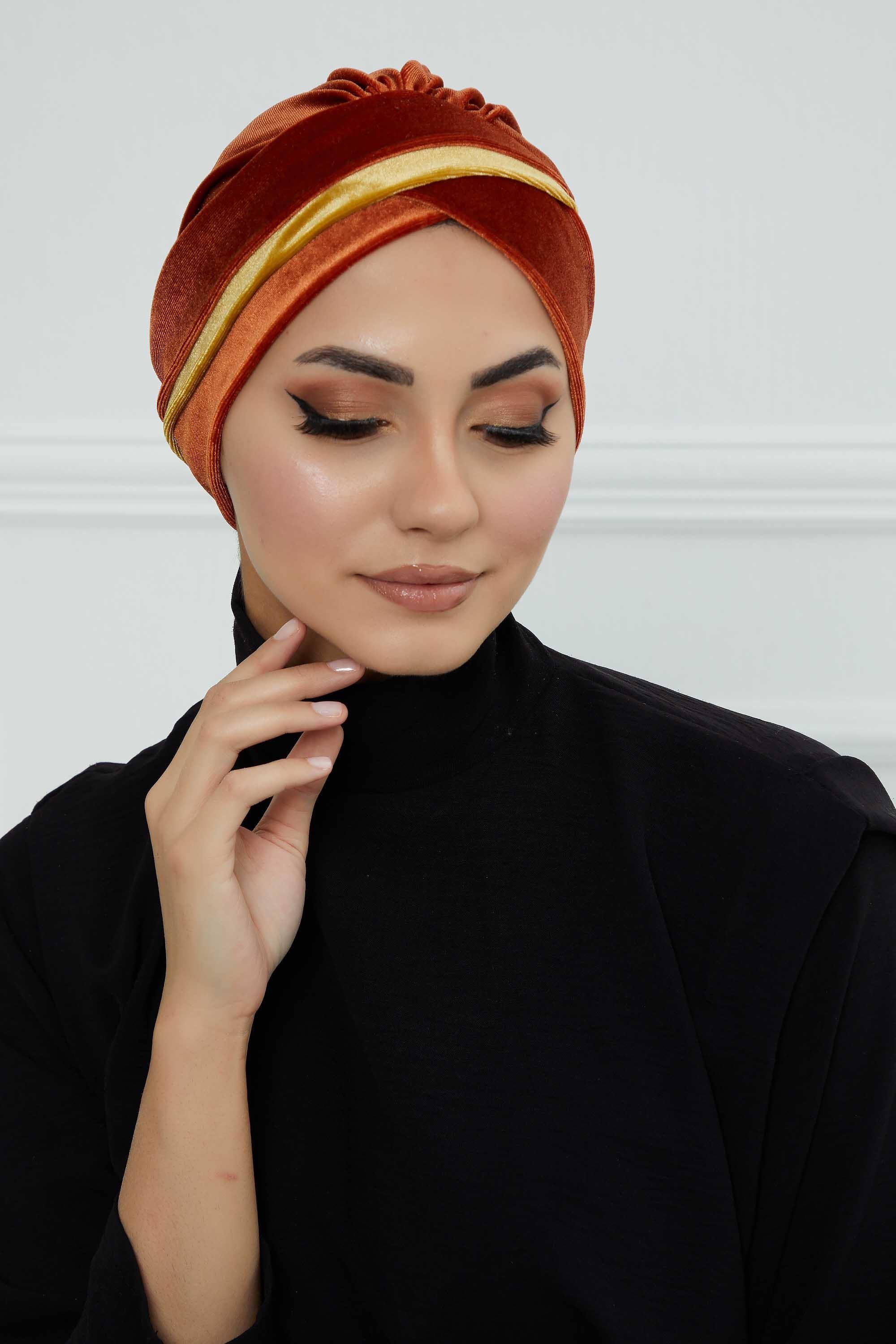 Çift Renkli Kadife Bone,B-23K