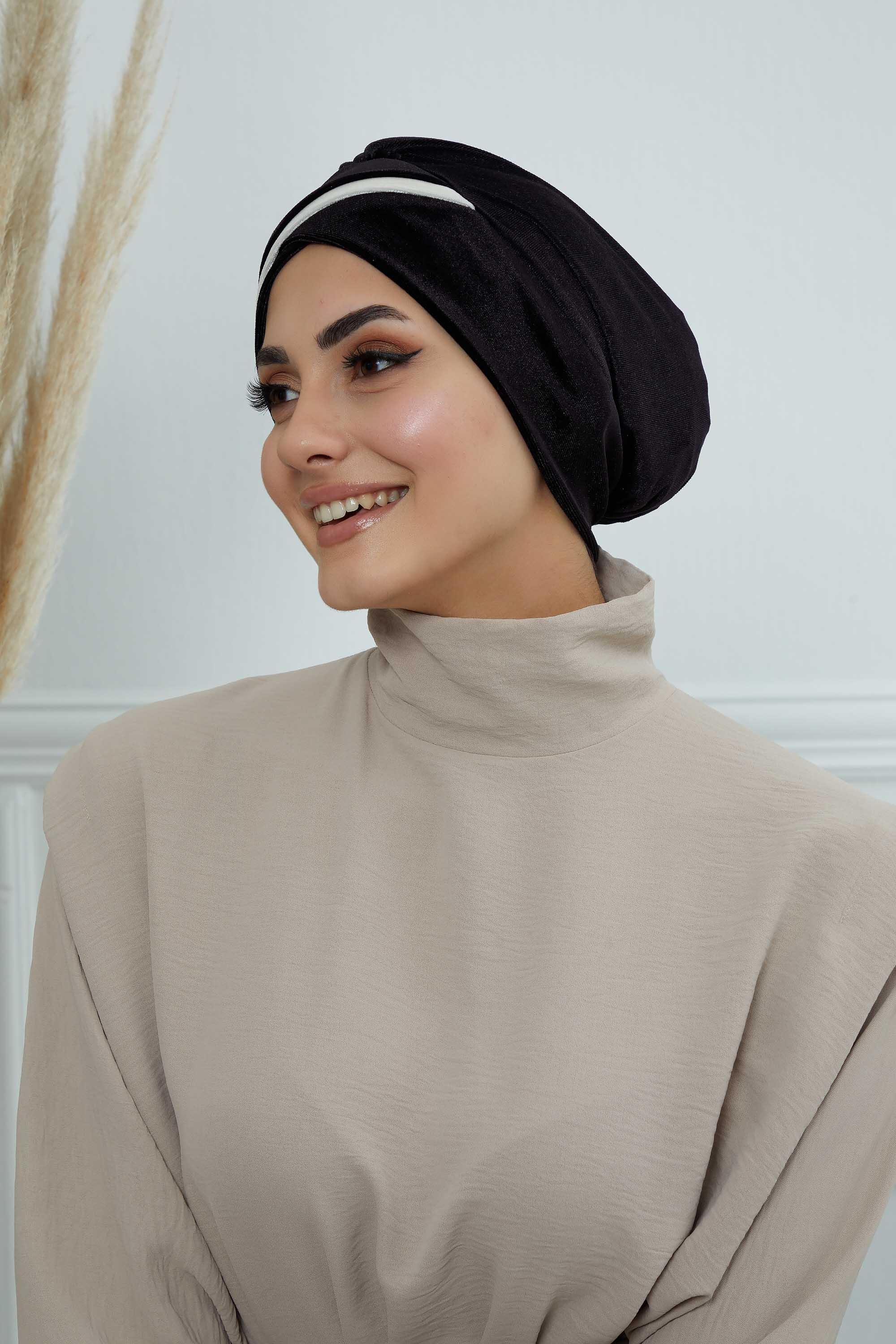 Çift Renkli Kadife Bone,B-23K