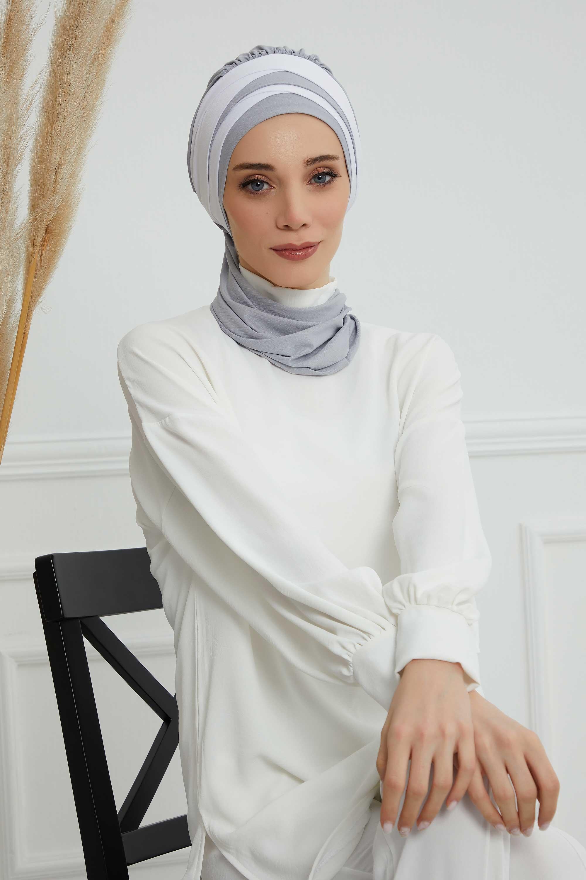 Çift Renkli Penye Hazır Türban,HT-80,HT-80