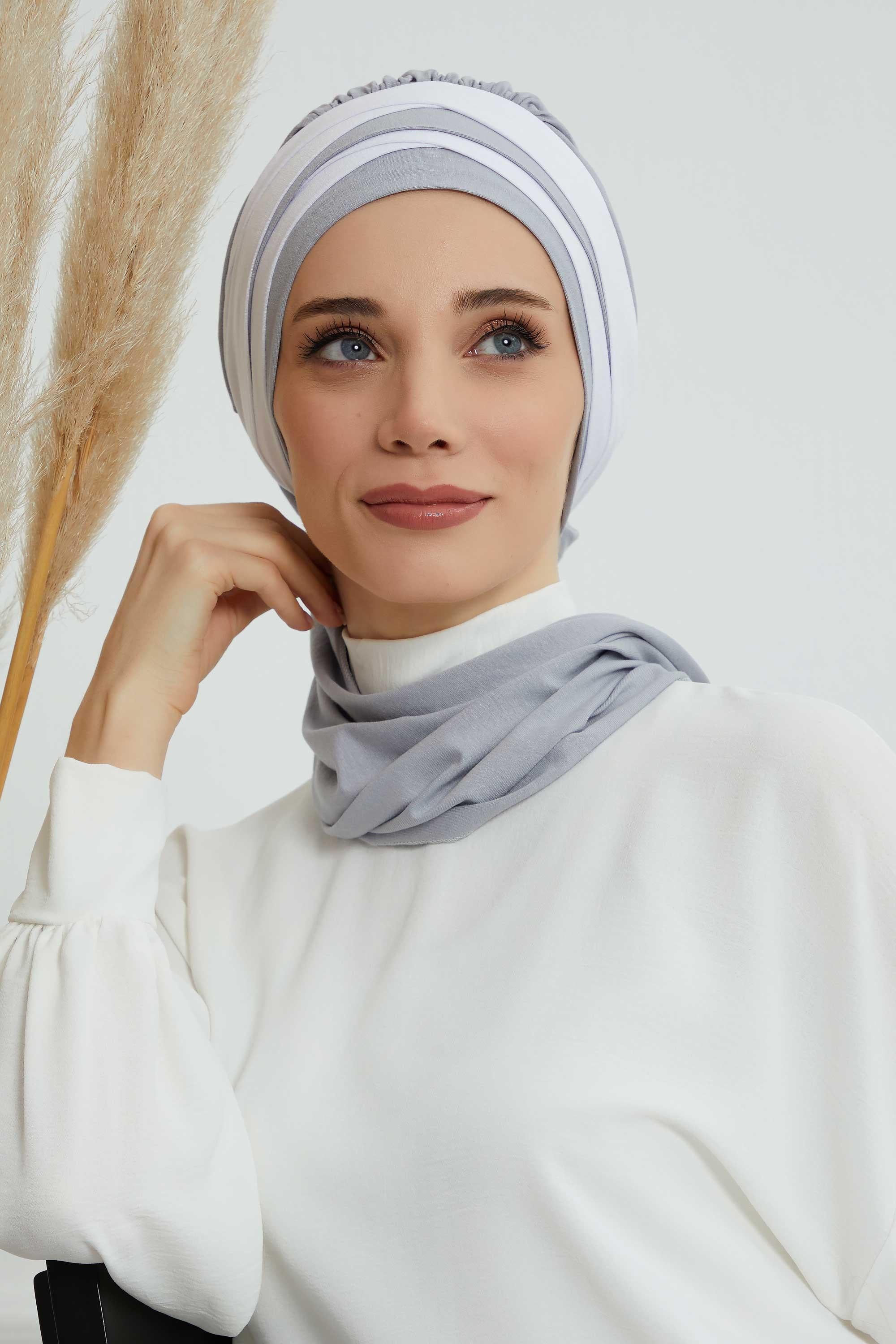 Çift Renkli Penye Hazır Türban,HT-80,HT-80