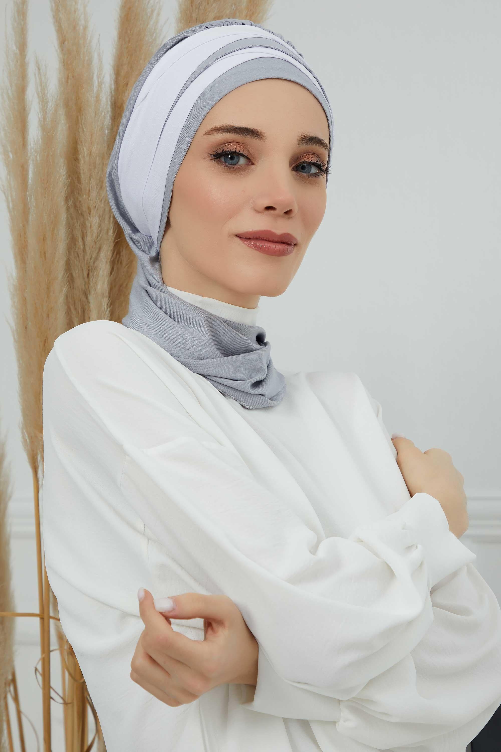 Çift Renkli Penye Hazır Türban,HT-80,HT-80