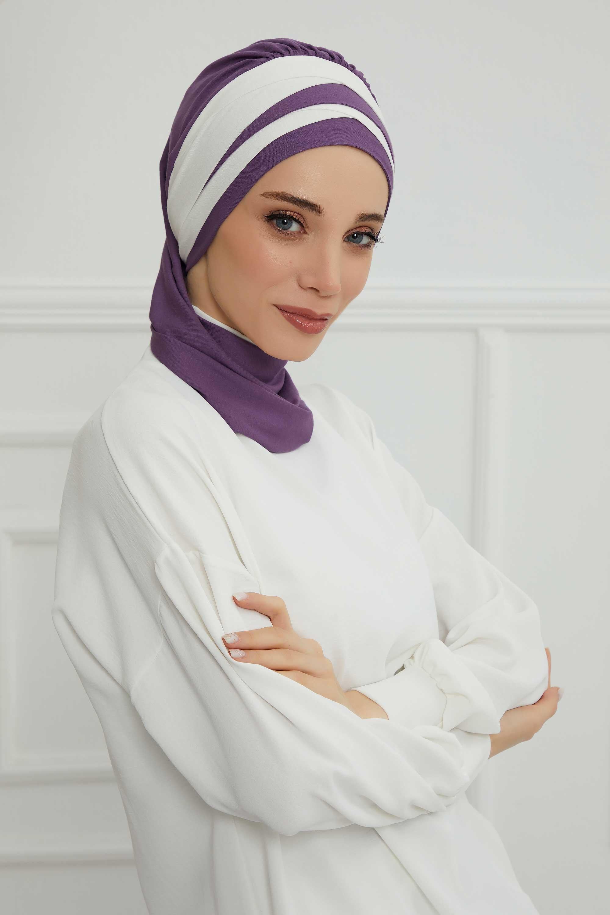 Çift Renkli Penye Hazır Türban,HT-80,HT-80