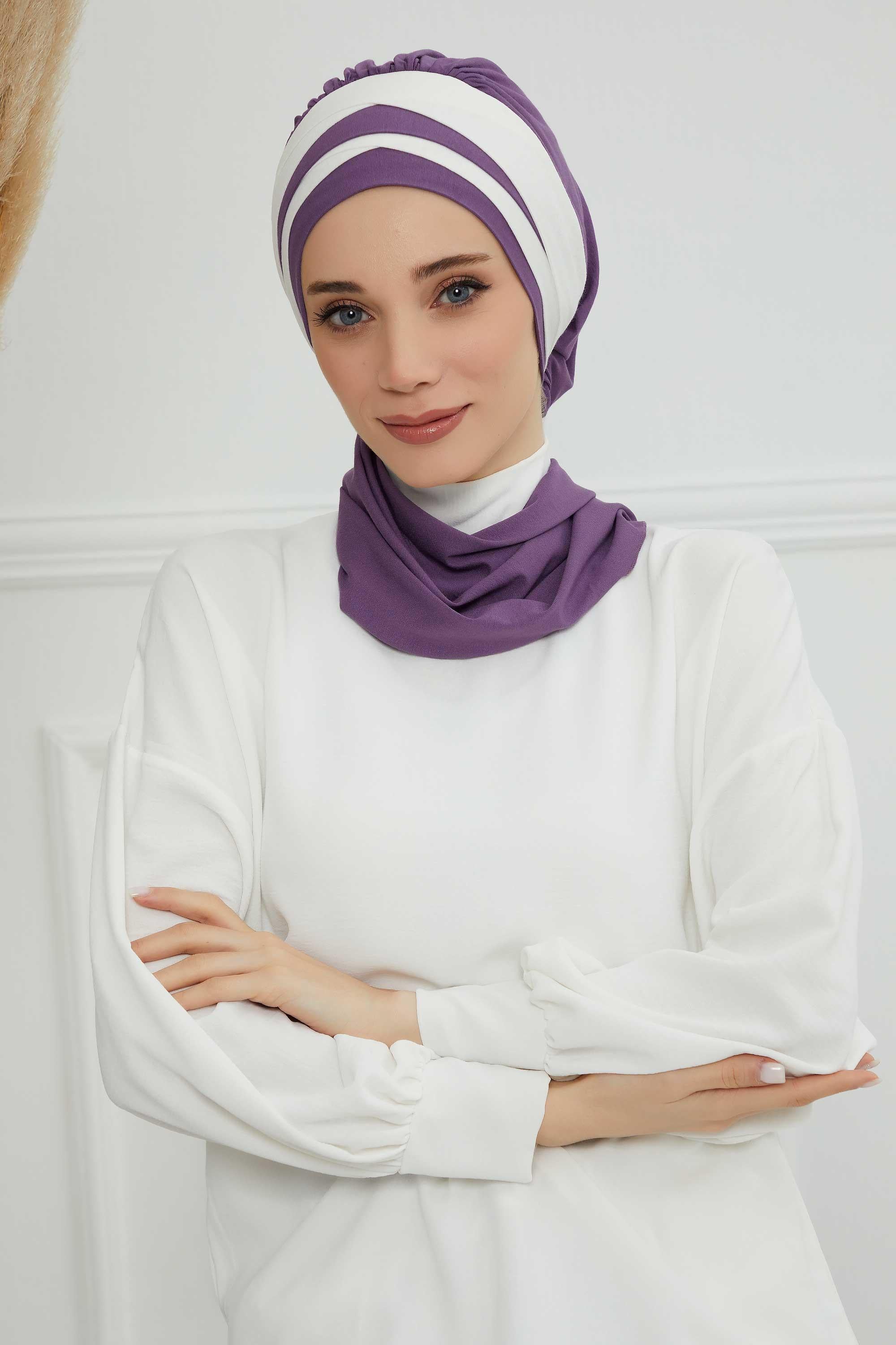 Çift Renkli Penye Hazır Türban,HT-80,HT-80