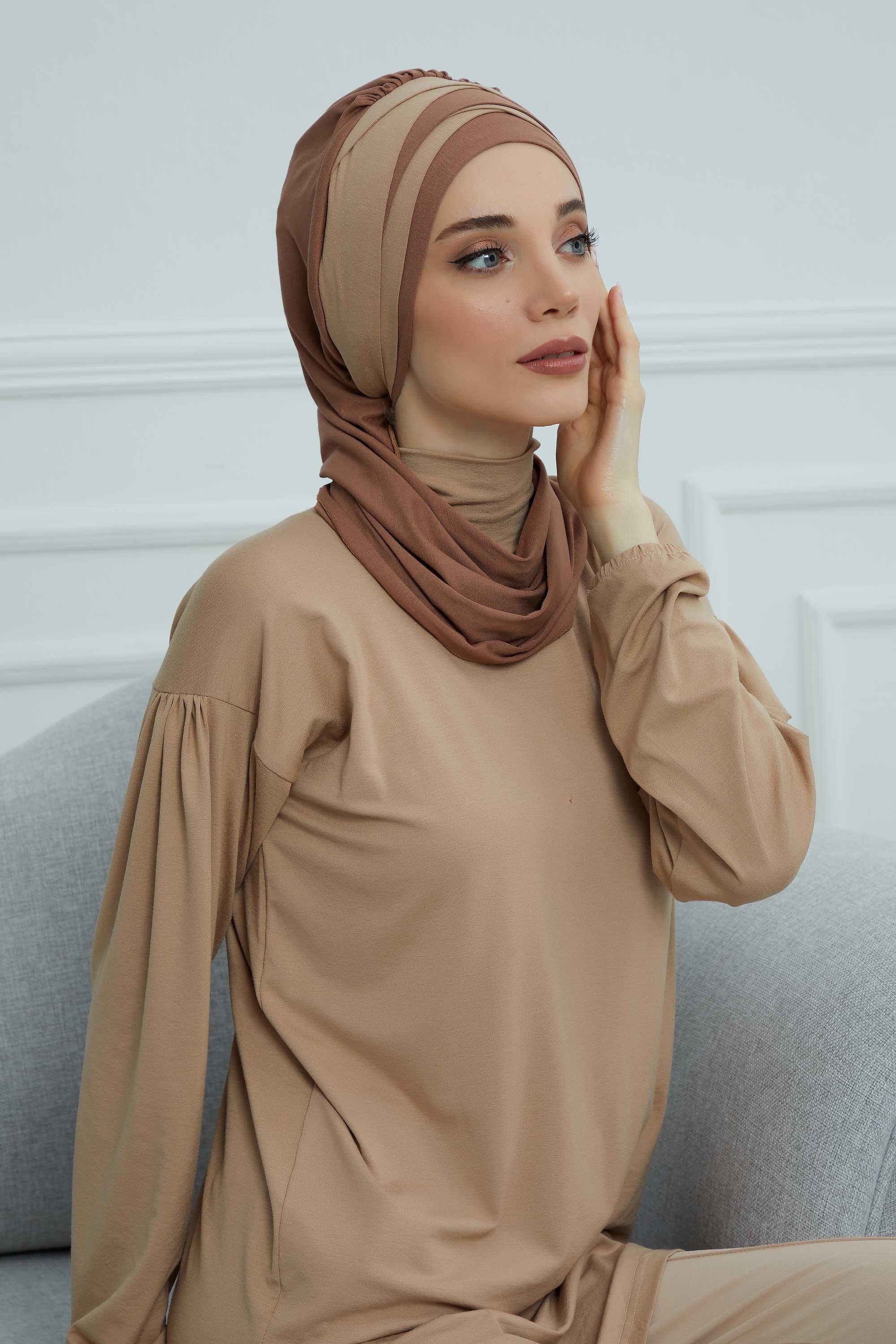 Çift Renkli Penye Hazır Türban,HT-80,HT-80