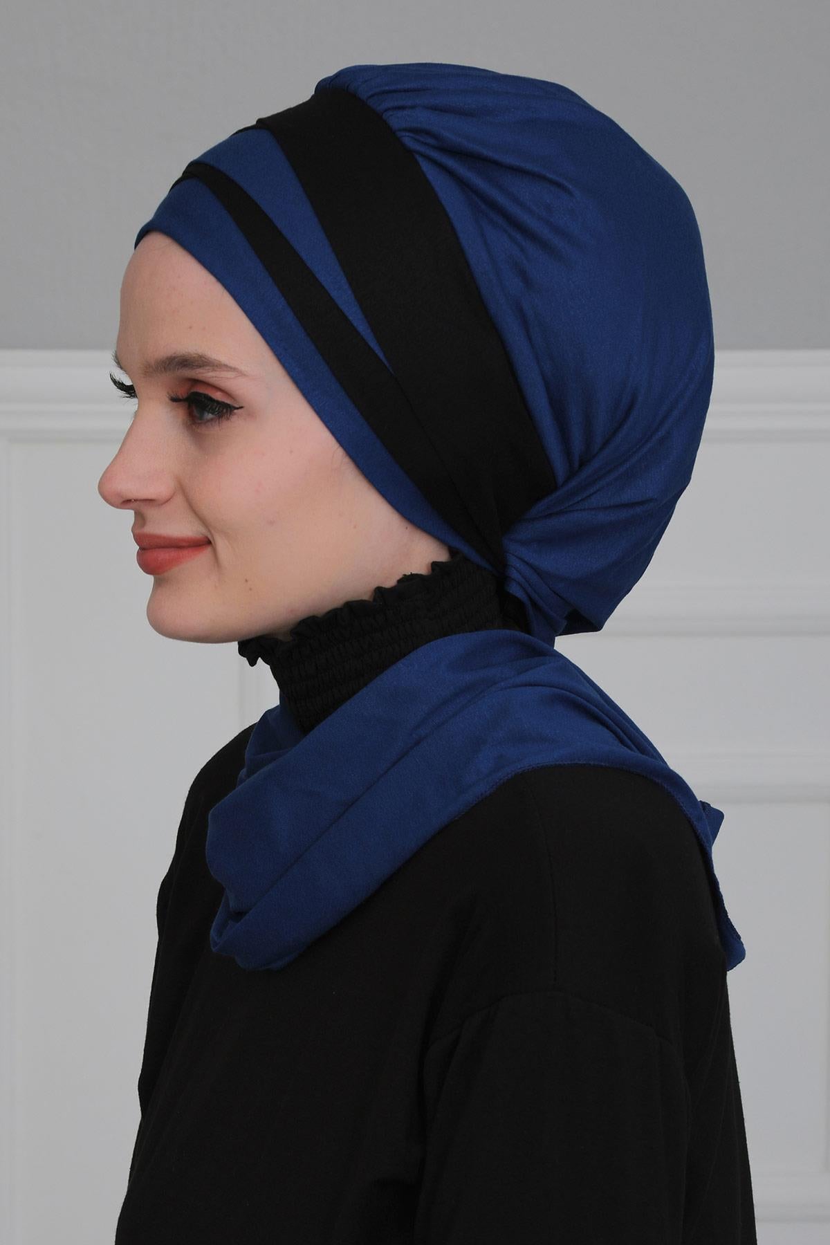 Çift Renkli Penye Hazır Türban,HT-80,HT-80