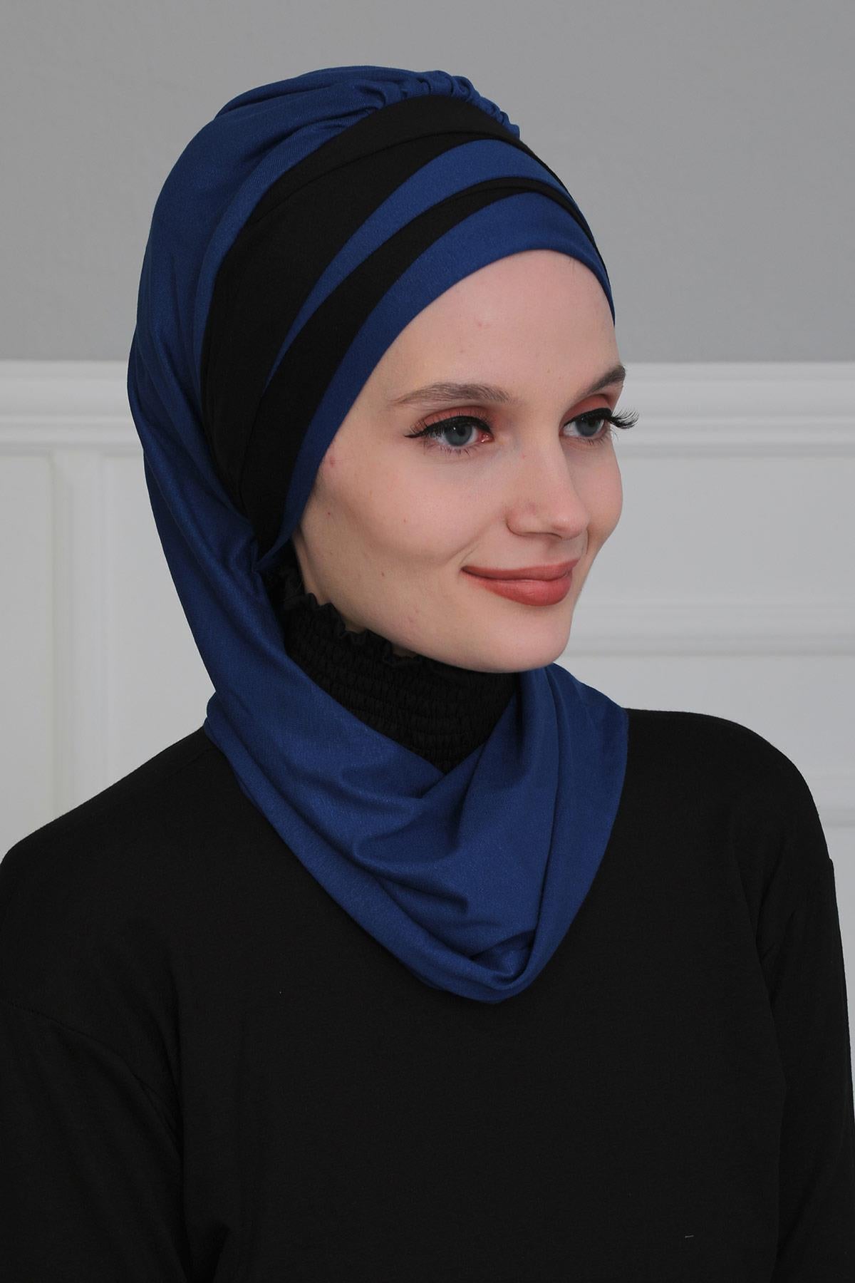 Çift Renkli Penye Hazır Türban,HT-80,HT-80