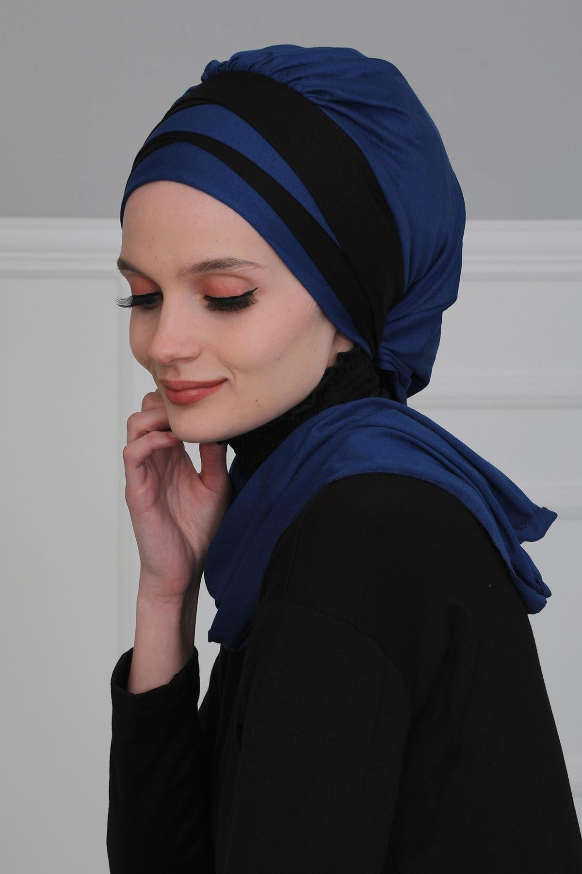 Çift Renkli Penye Hazır Türban,HT-80,HT-80