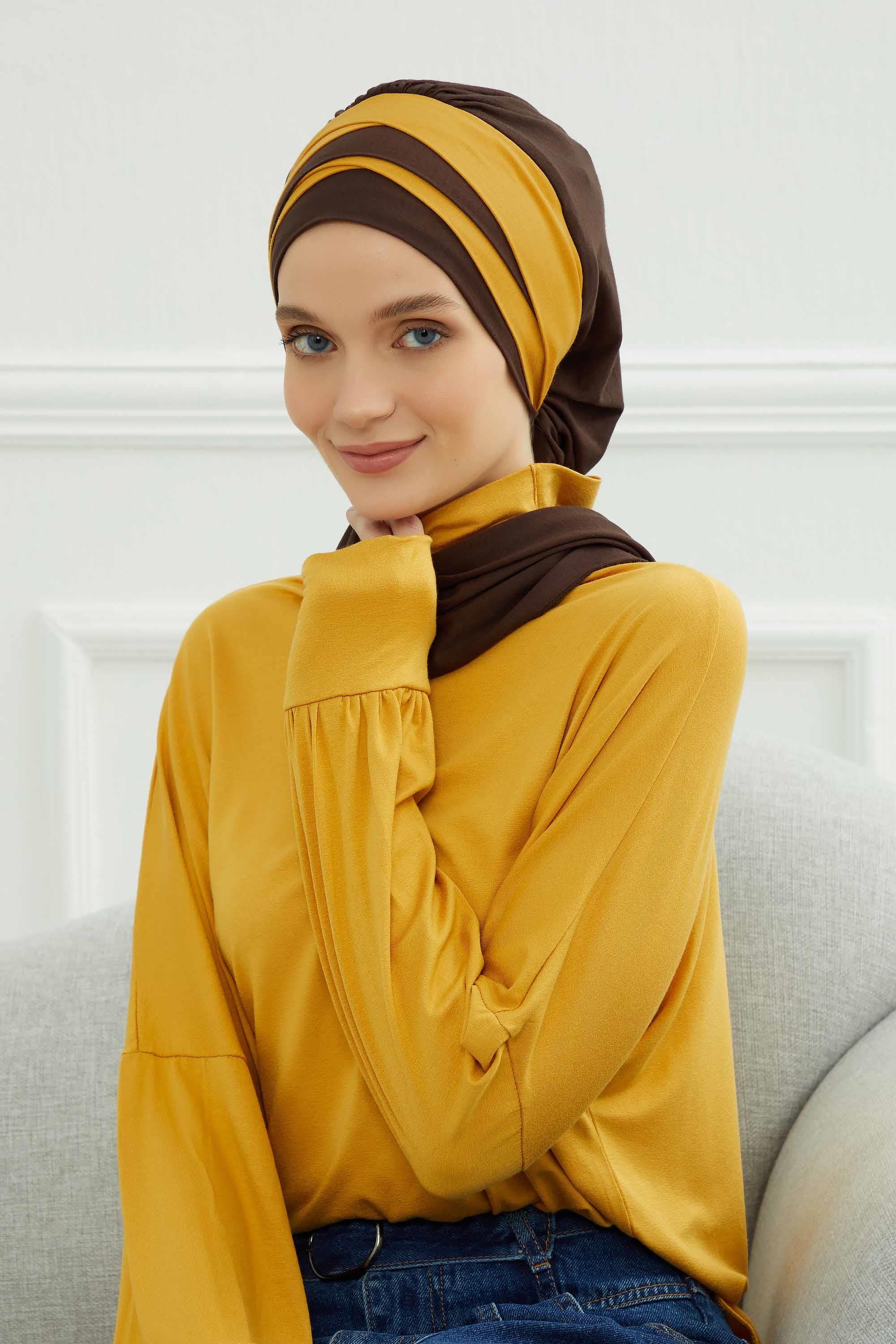 Çift Renkli Penye Hazır Türban,HT-80,HT-80