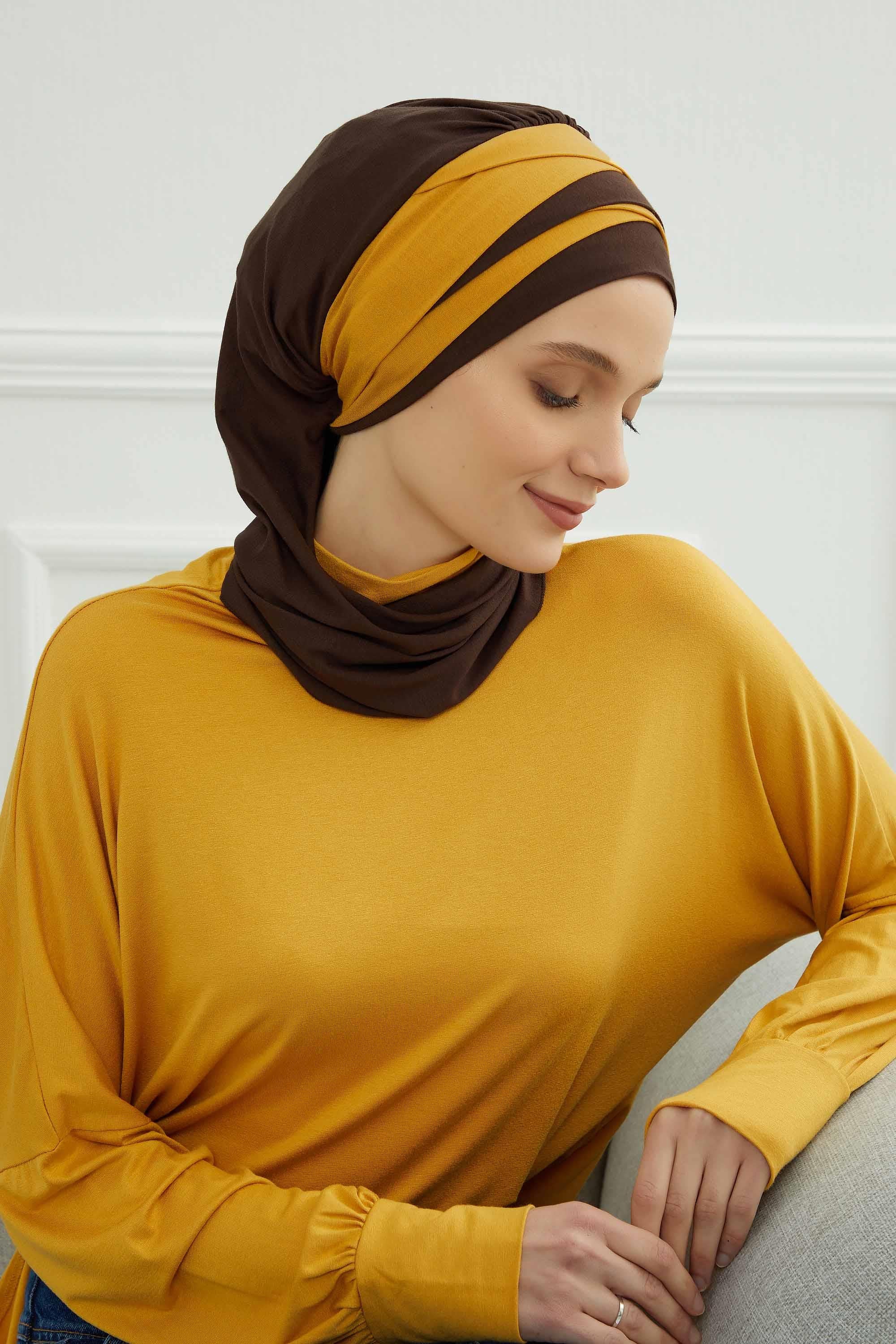 Çift Renkli Penye Hazır Türban,HT-80,HT-80