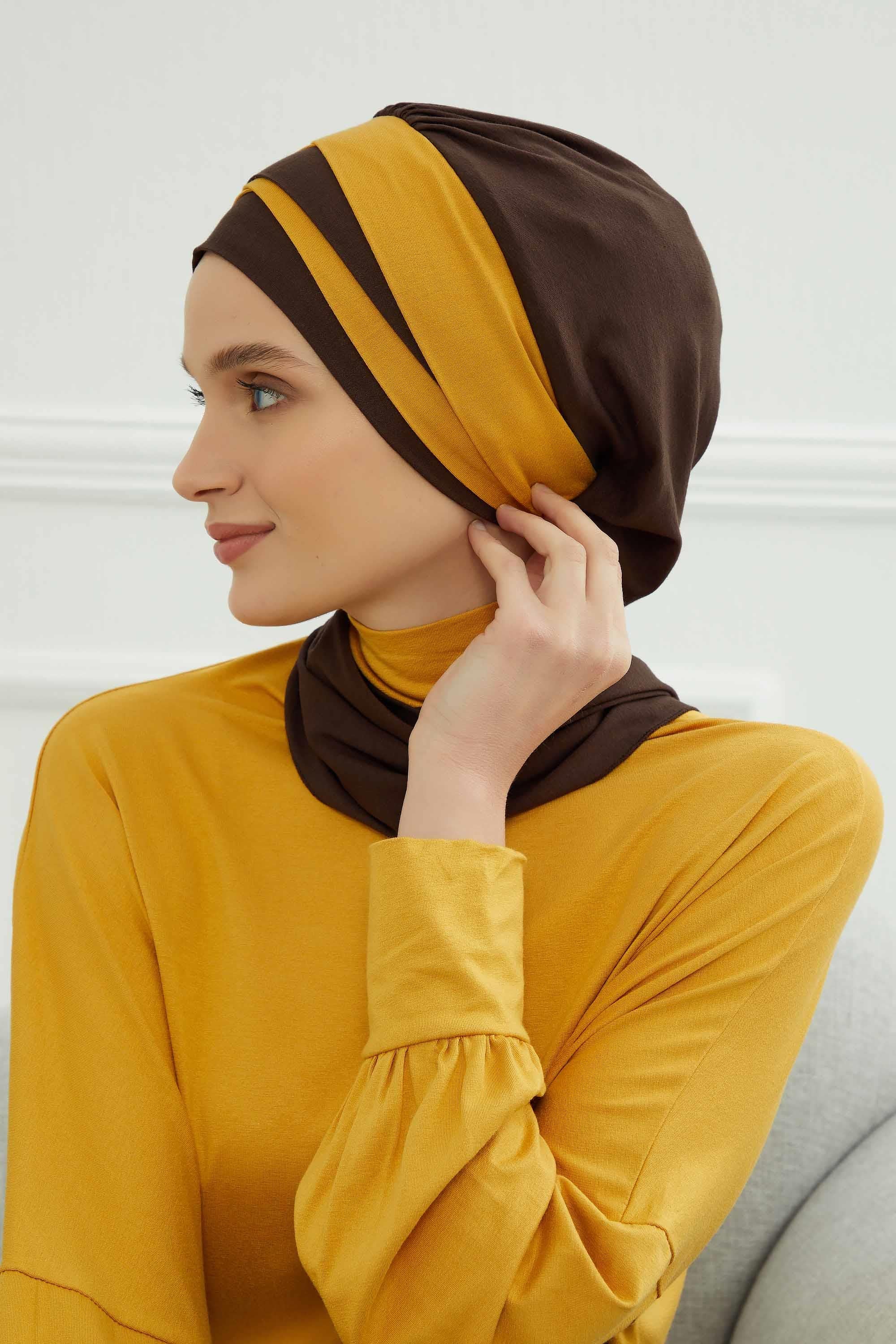 Çift Renkli Penye Hazır Türban,HT-80,HT-80