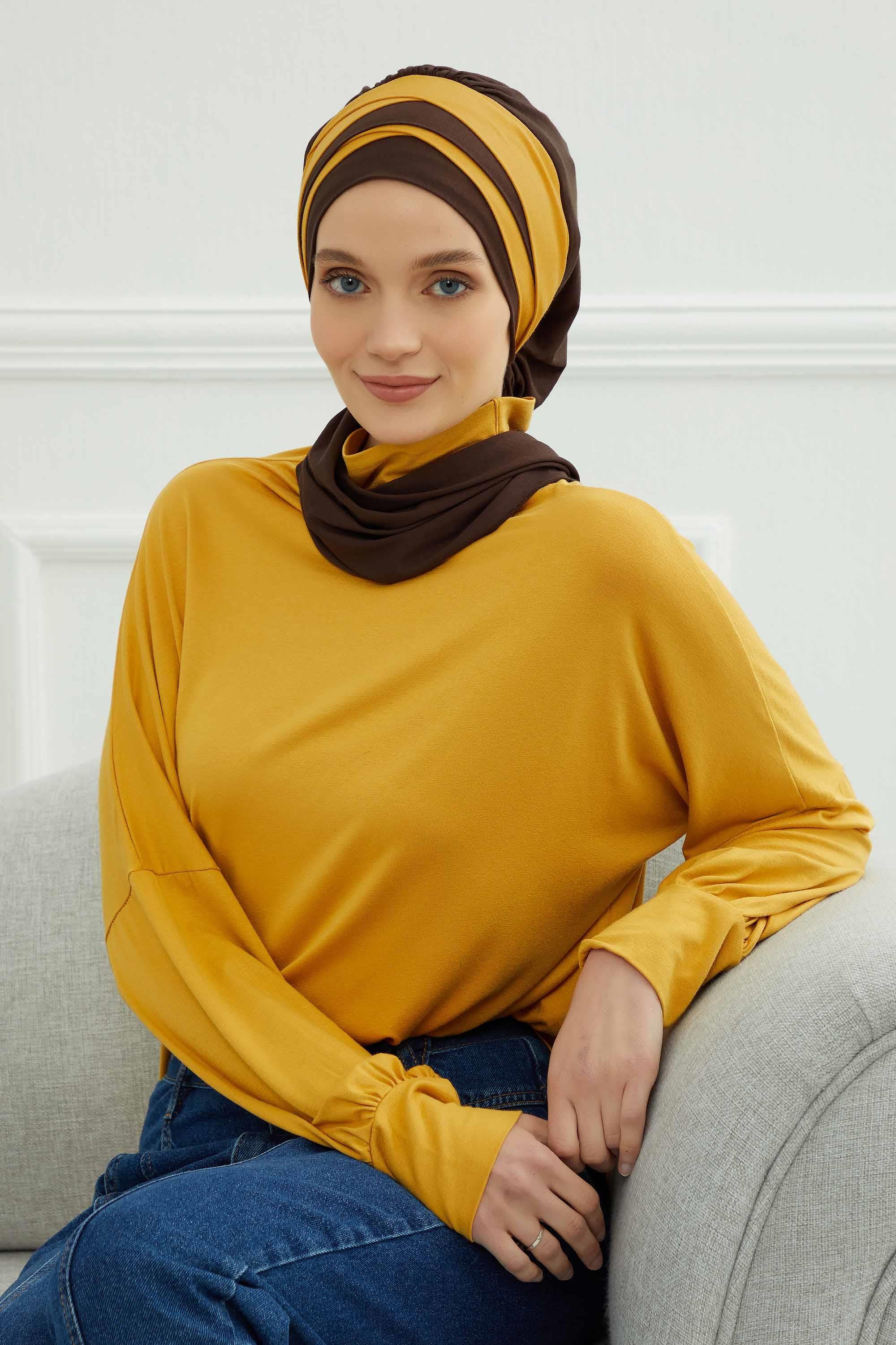 Çift Renkli Penye Hazır Türban,HT-80,HT-80