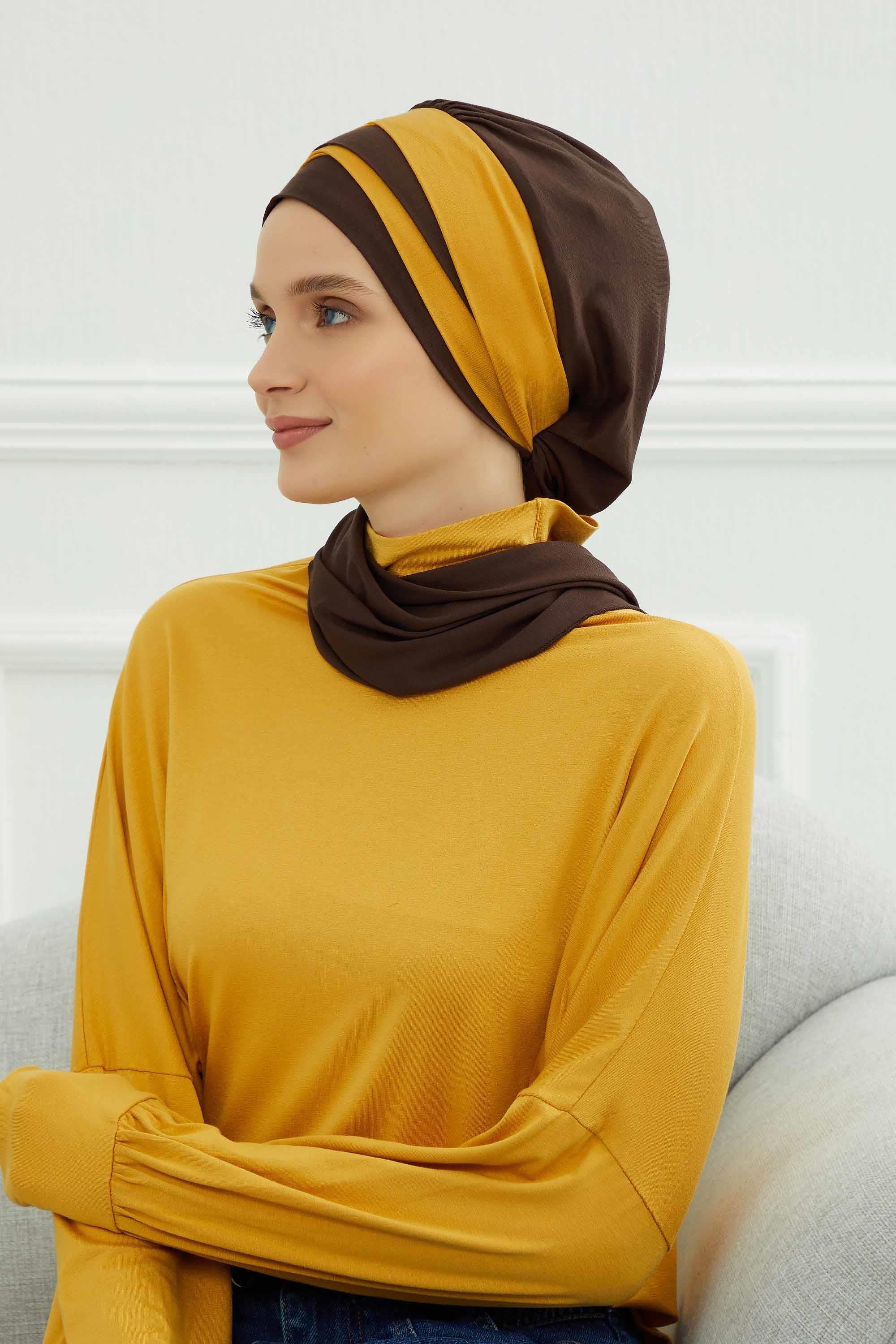 Çift Renkli Penye Hazır Türban,HT-80,HT-80