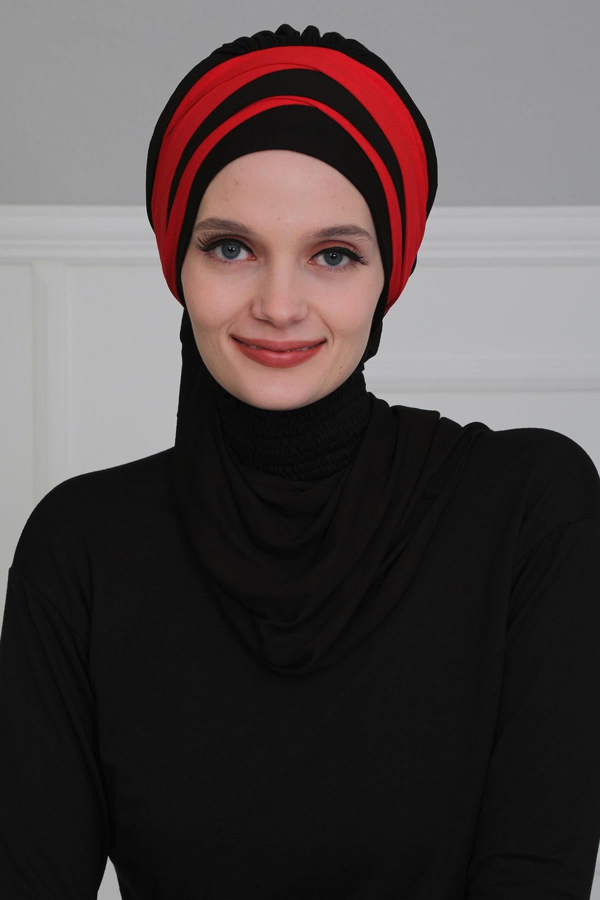 Çift Renkli Penye Hazır Türban,HT-80,HT-80