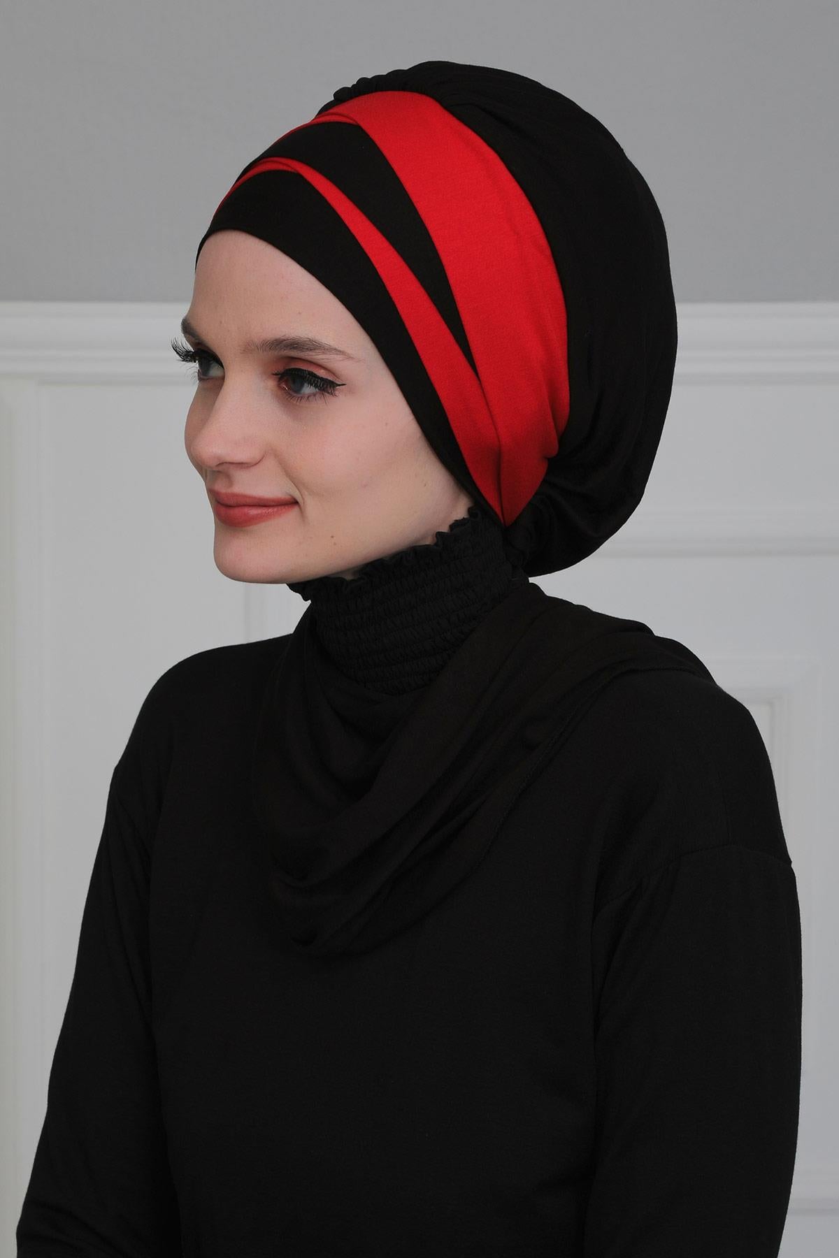 Çift Renkli Penye Hazır Türban,HT-80,HT-80