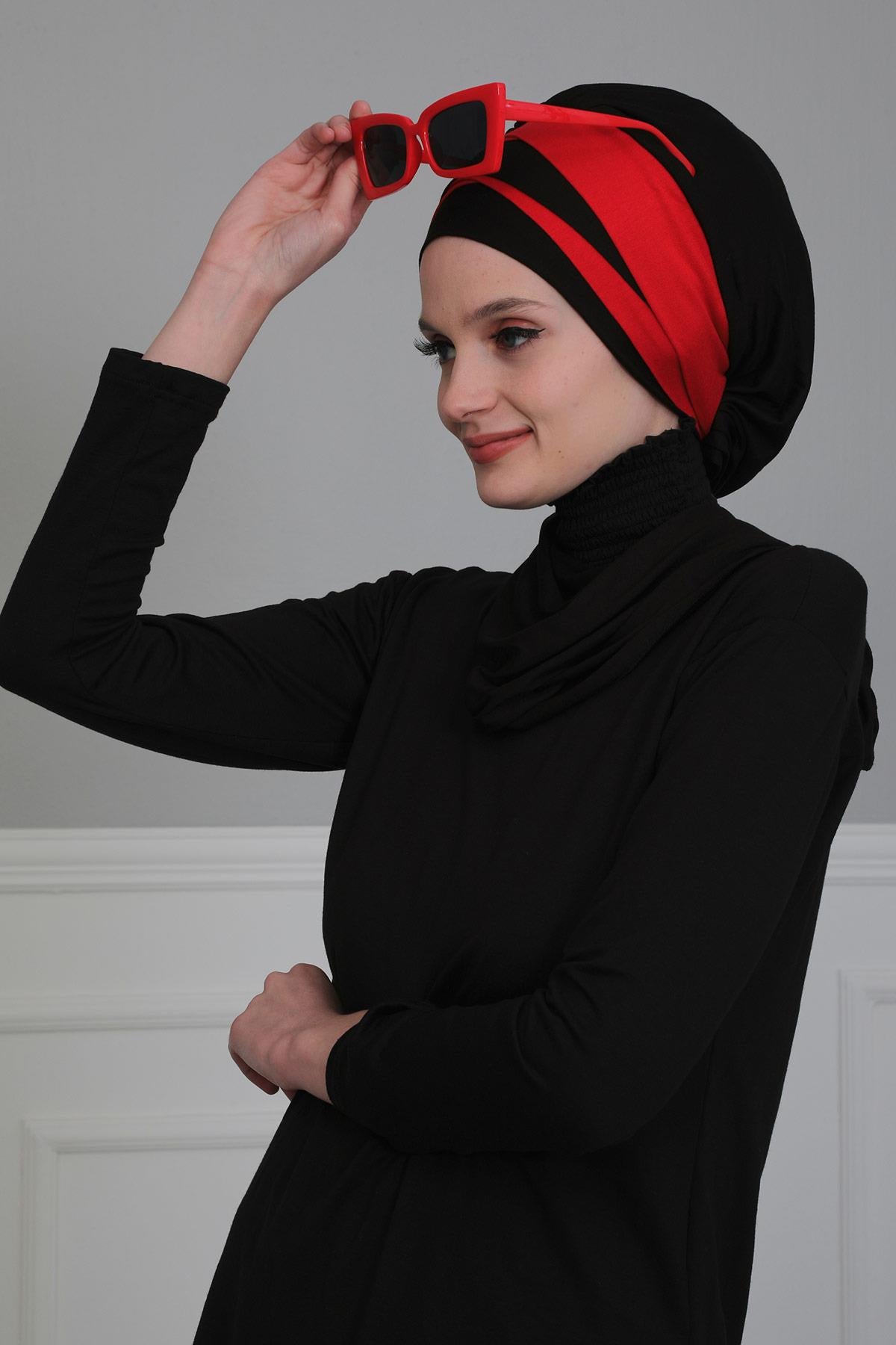 Çift Renkli Penye Hazır Türban,HT-80,HT-80