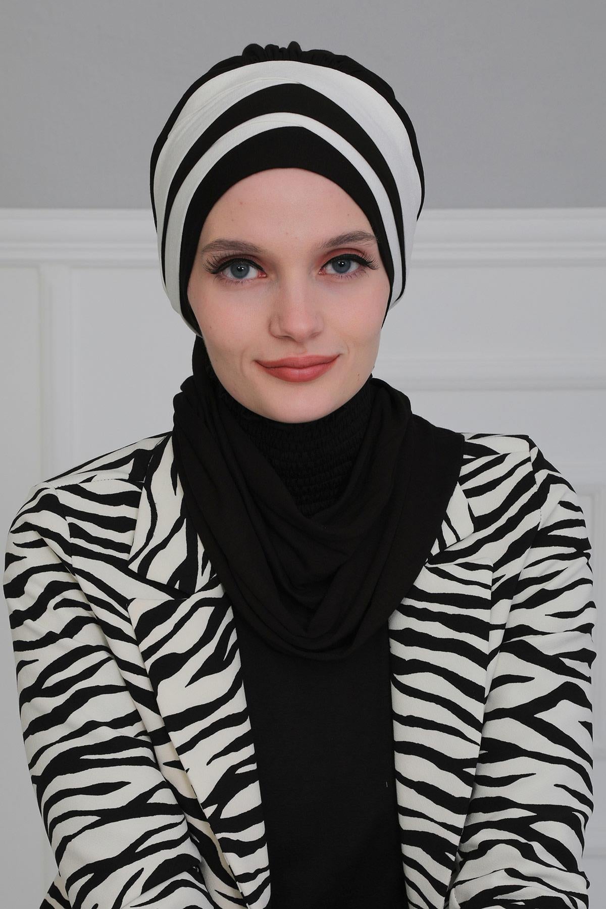 Çift Renkli Penye Hazır Türban,HT-80,HT-80