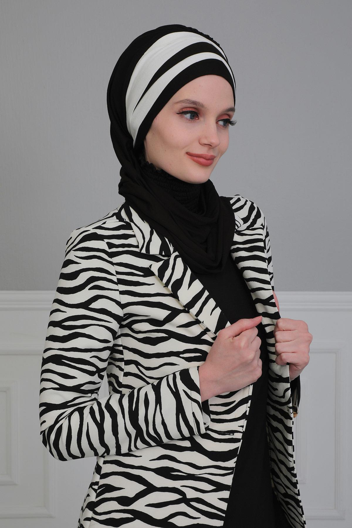 Çift Renkli Penye Hazır Türban,HT-80,HT-80