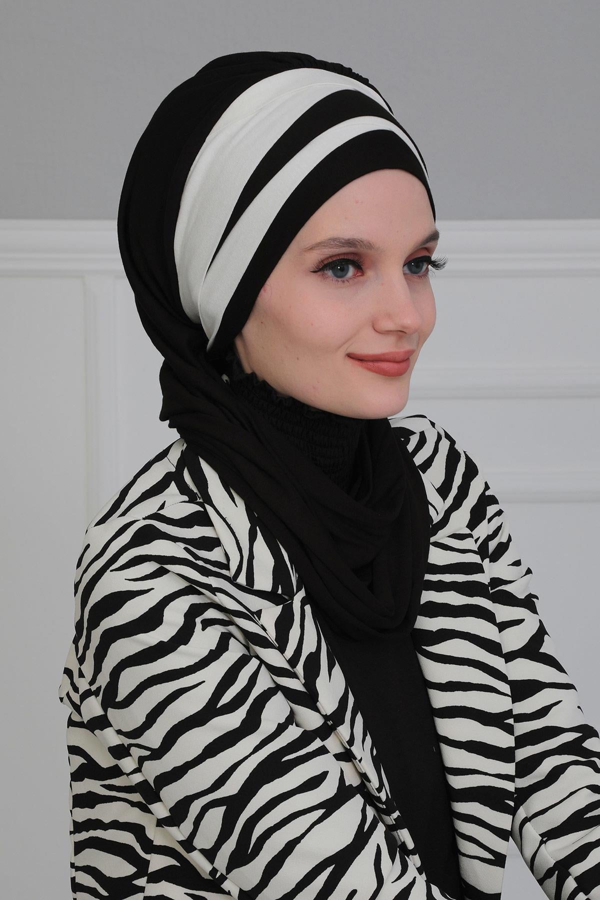 Çift Renkli Penye Hazır Türban,HT-80,HT-80