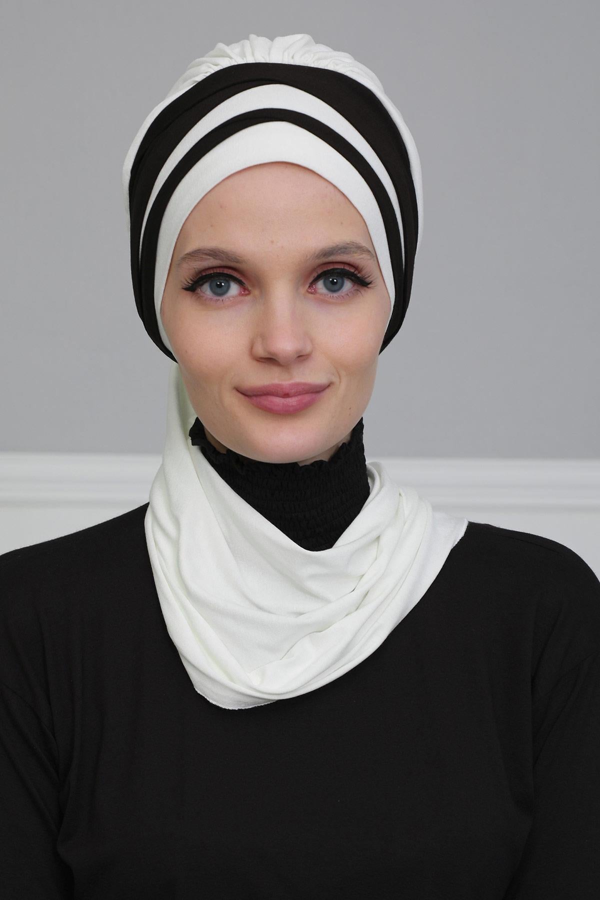 Çift Renkli Penye Hazır Türban,HT-80,HT-80