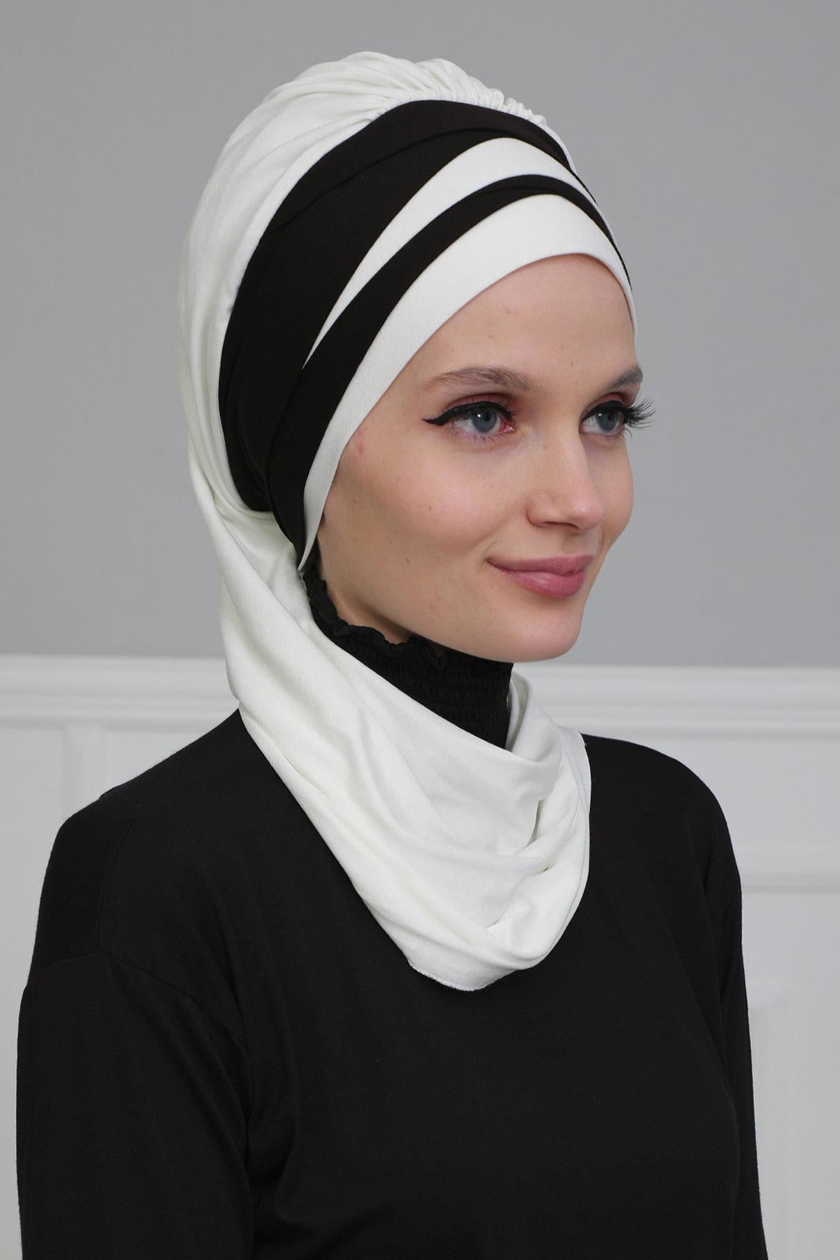 Çift Renkli Penye Hazır Türban,HT-80,HT-80