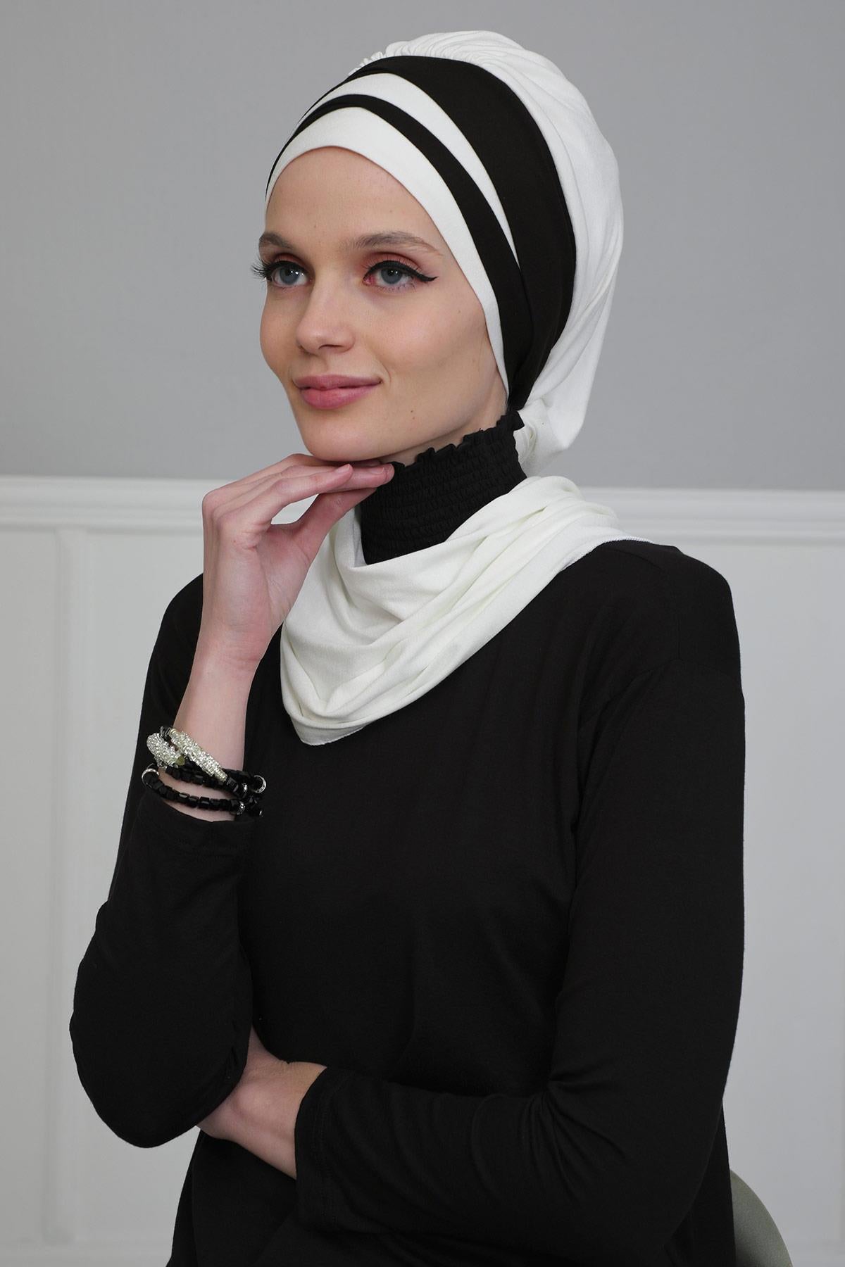 Çift Renkli Penye Hazır Türban,HT-80,HT-80