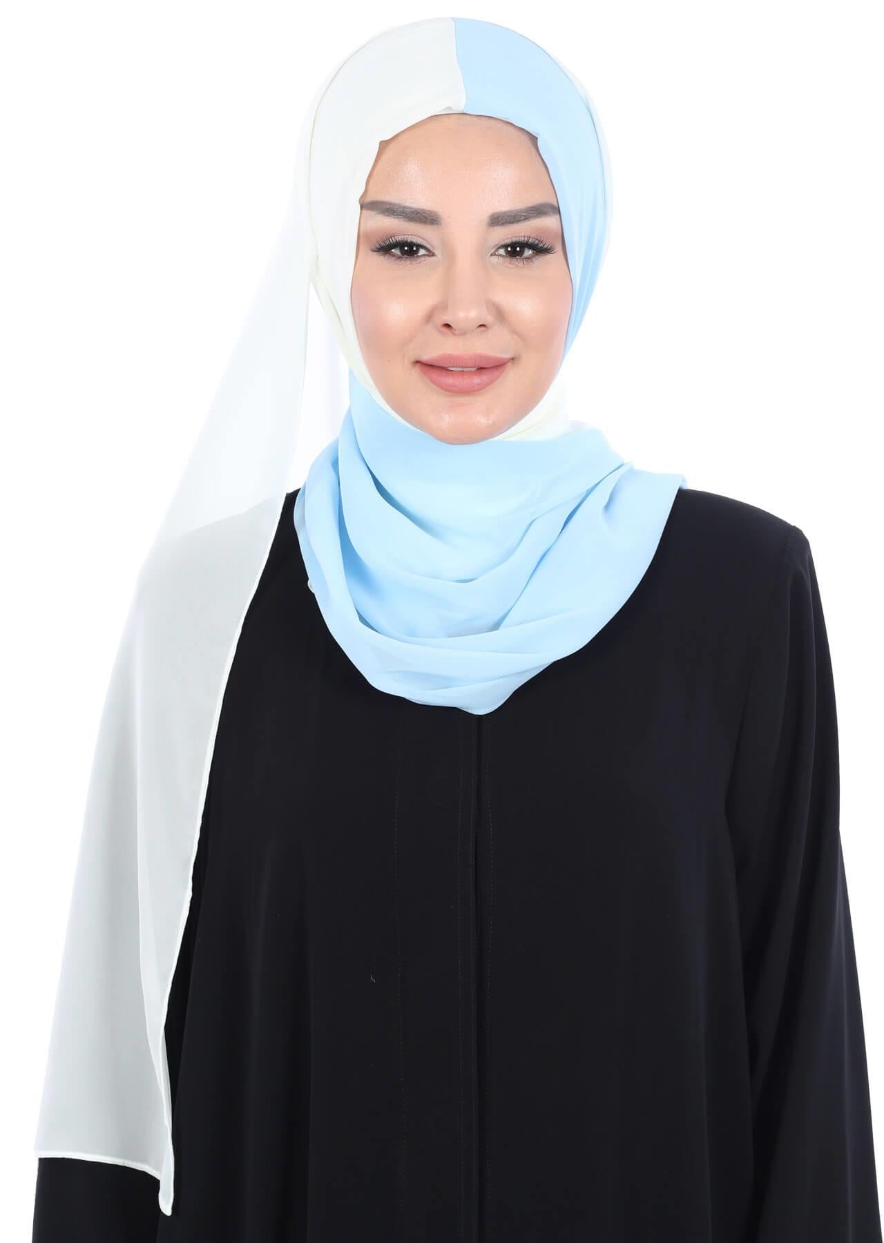 Çift Renkli Pratik Şifon Şal,PS-102