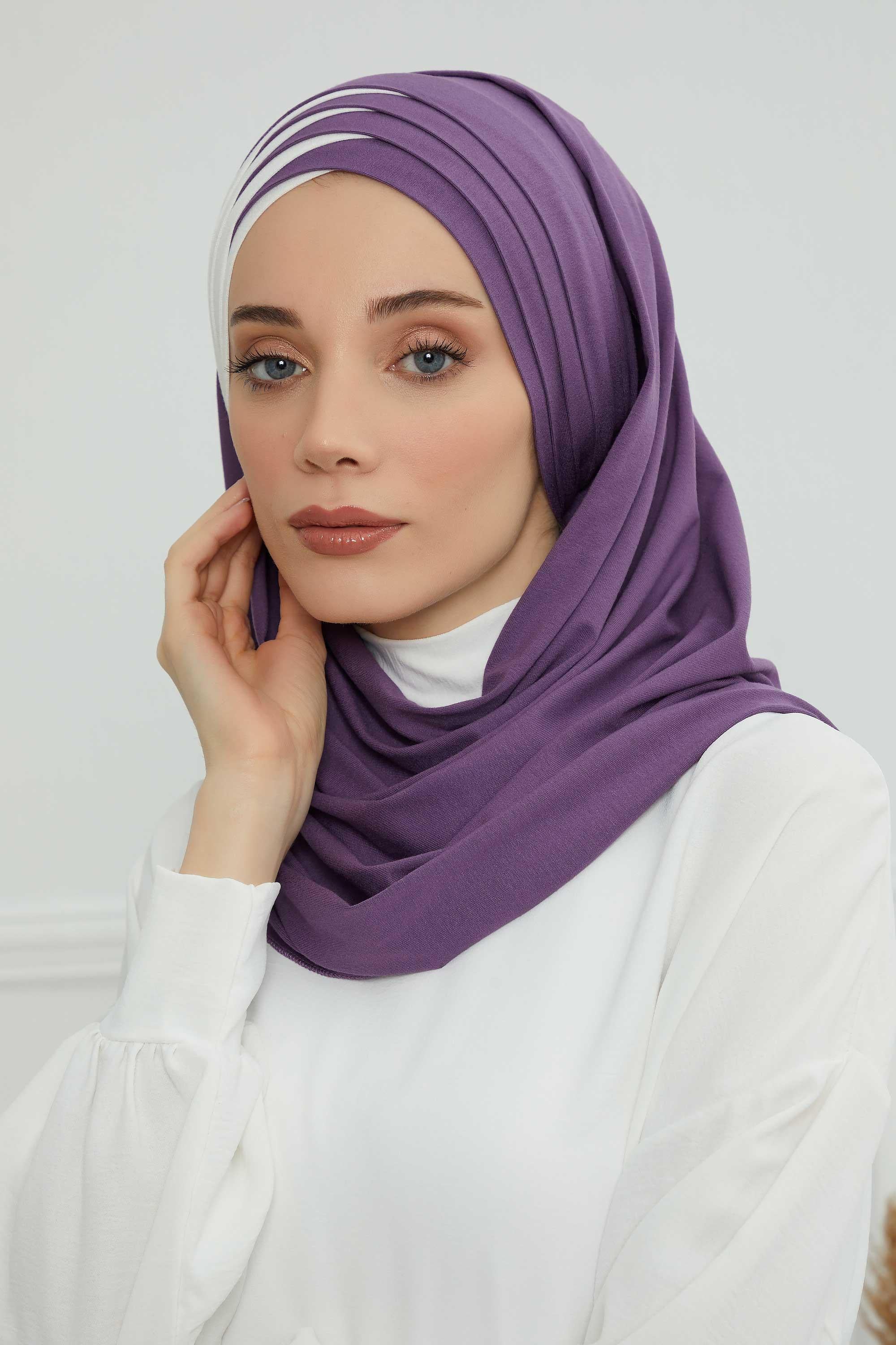 Çift Renkli Tak Çık Pratik Penye Şal,CPS-49,CPS-49