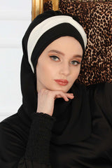 Çift Renkli Tasarım Şifon Hazır Türban,HT-46,HT-46