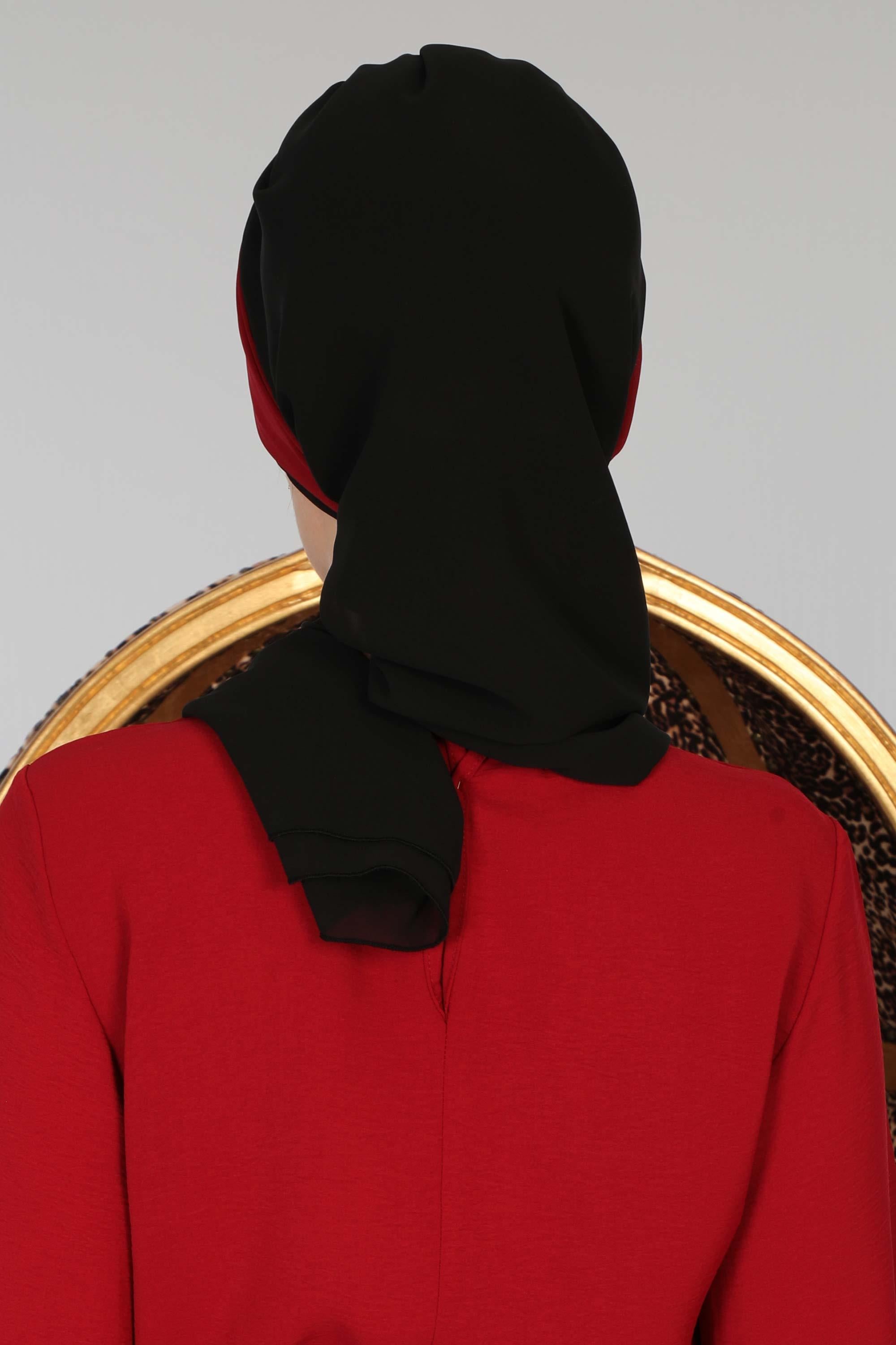 Çift Renkli Tasarım Şifon Hazır Türban,HT-46,HT-46