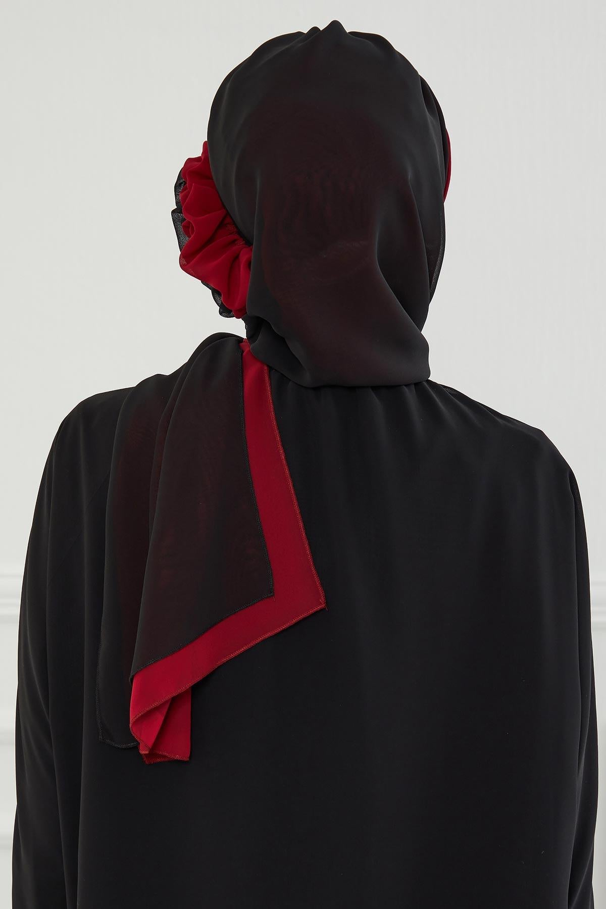 Çift Renkli Tasarım Şifon Hazır Türban,HT-86